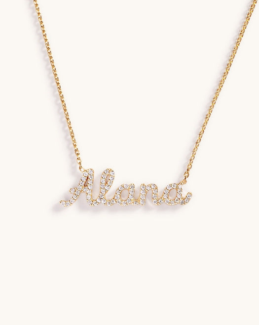 Pave Diamond Name Necklace - Sparkle Society