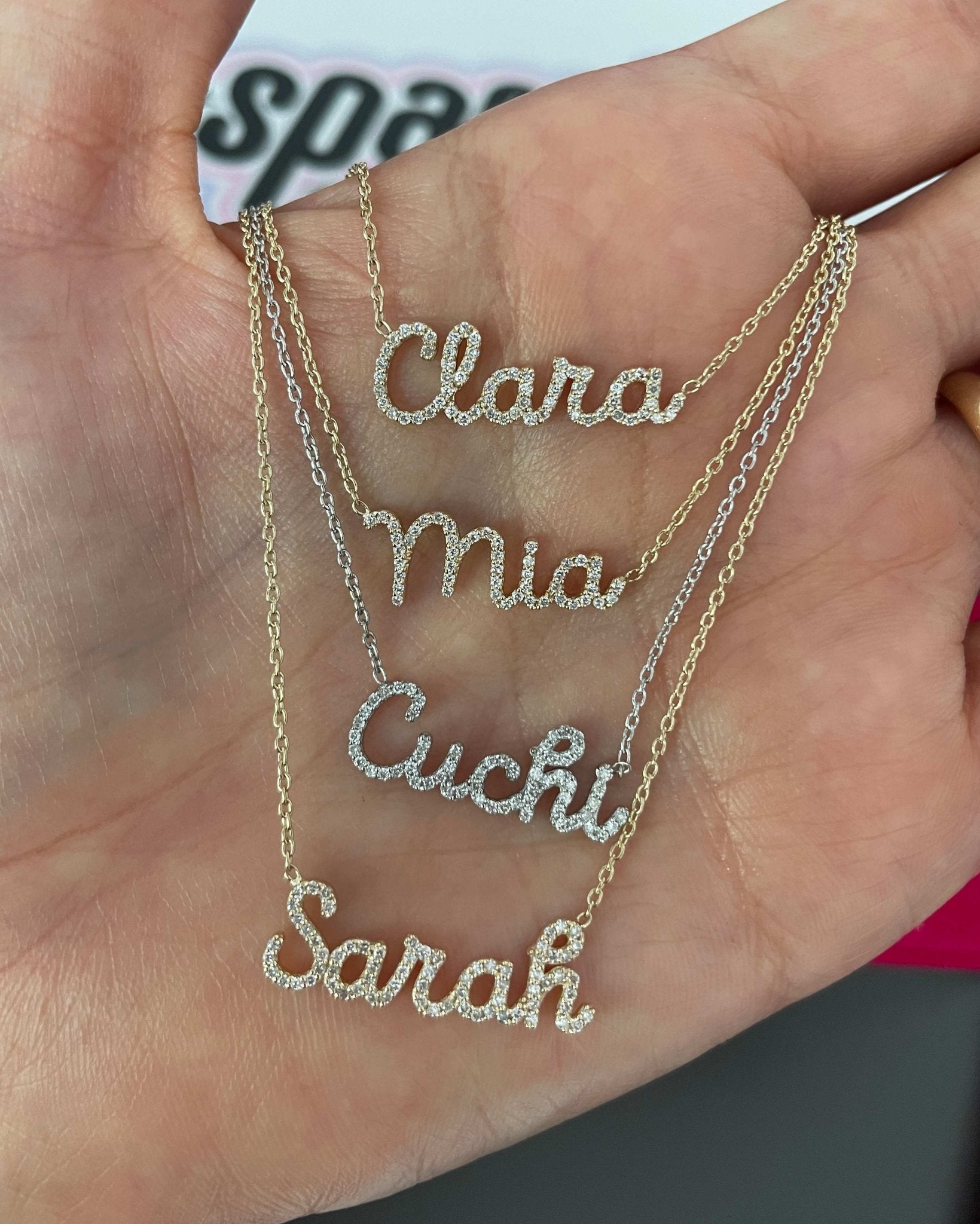 Pave Diamond Name Necklace - Sparkle Society