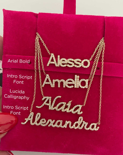 Pave Diamond Name Necklace - Sparkle Society