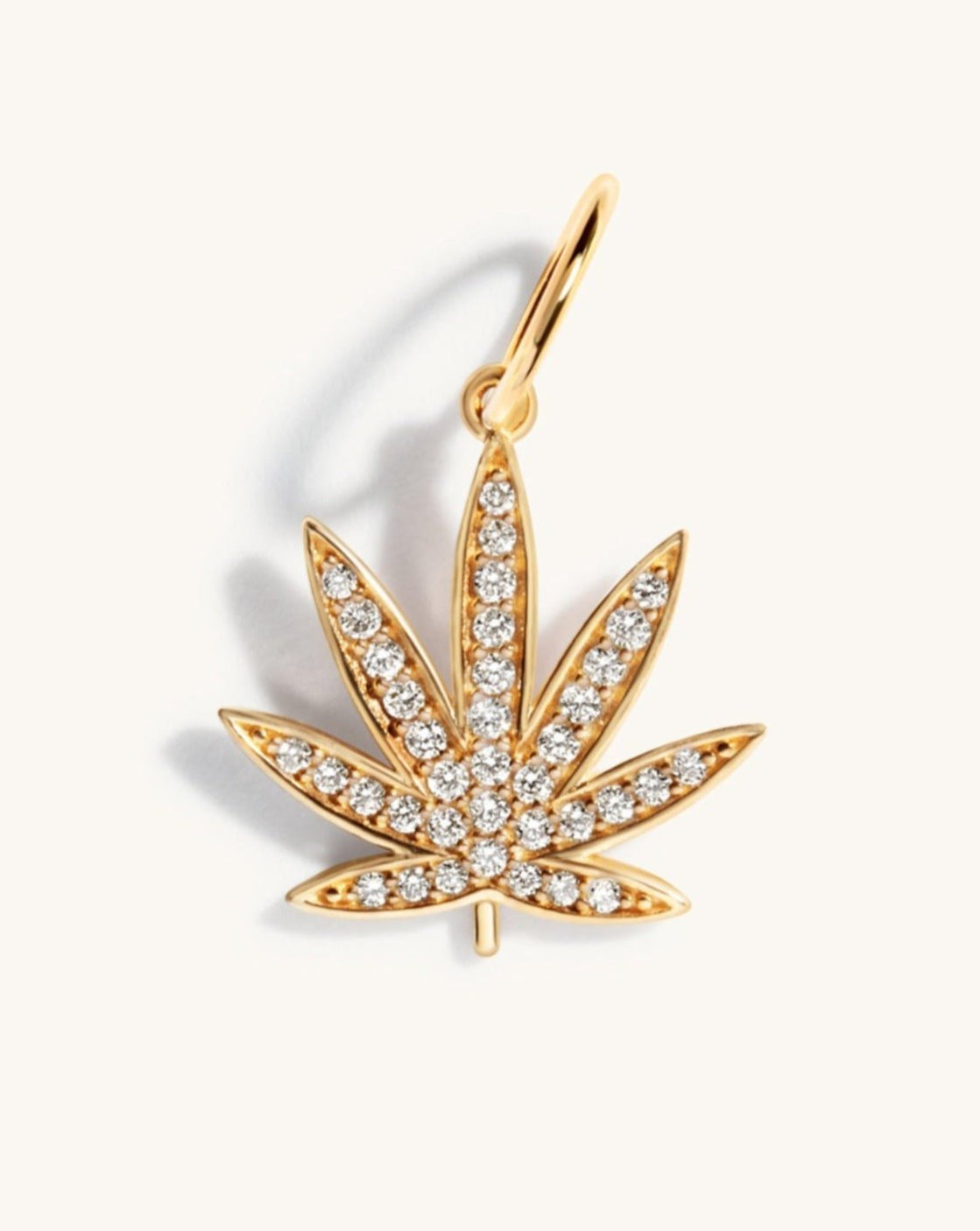 Pave Joy Leaf Necklace Charm - Sparkle Society