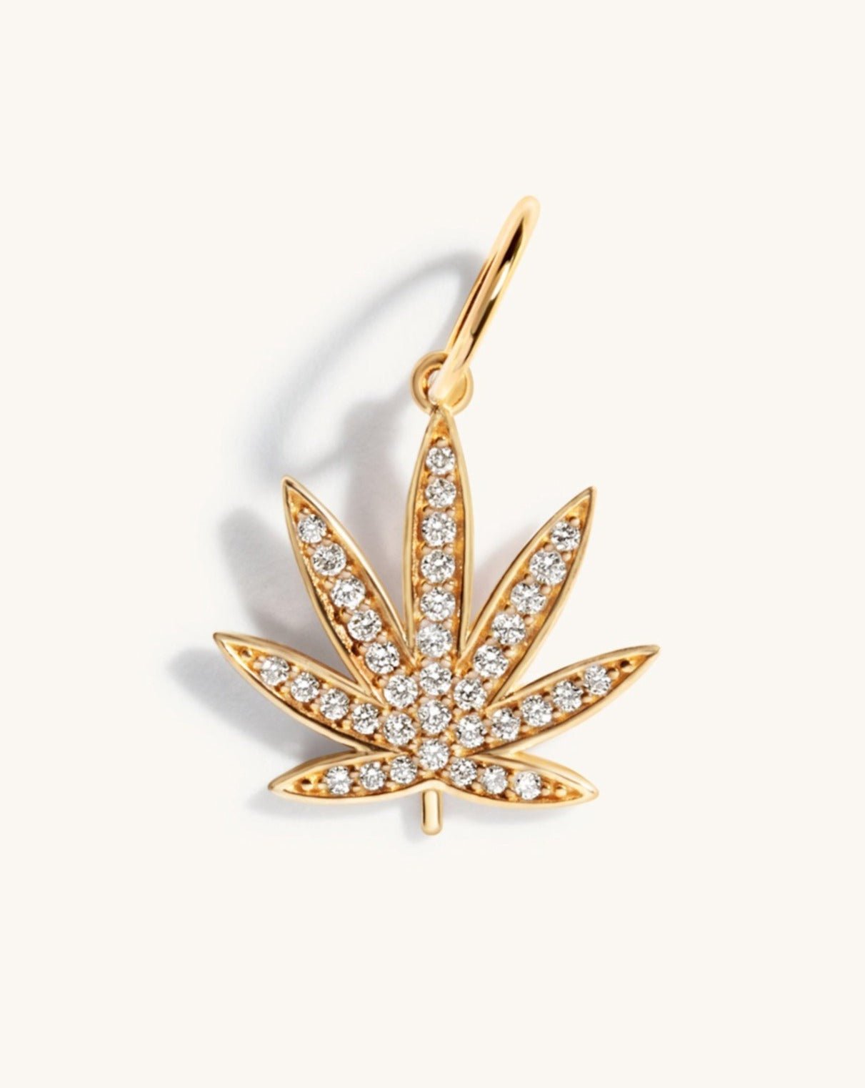 Pave Joy Leaf Necklace Charm - Sparkle Society