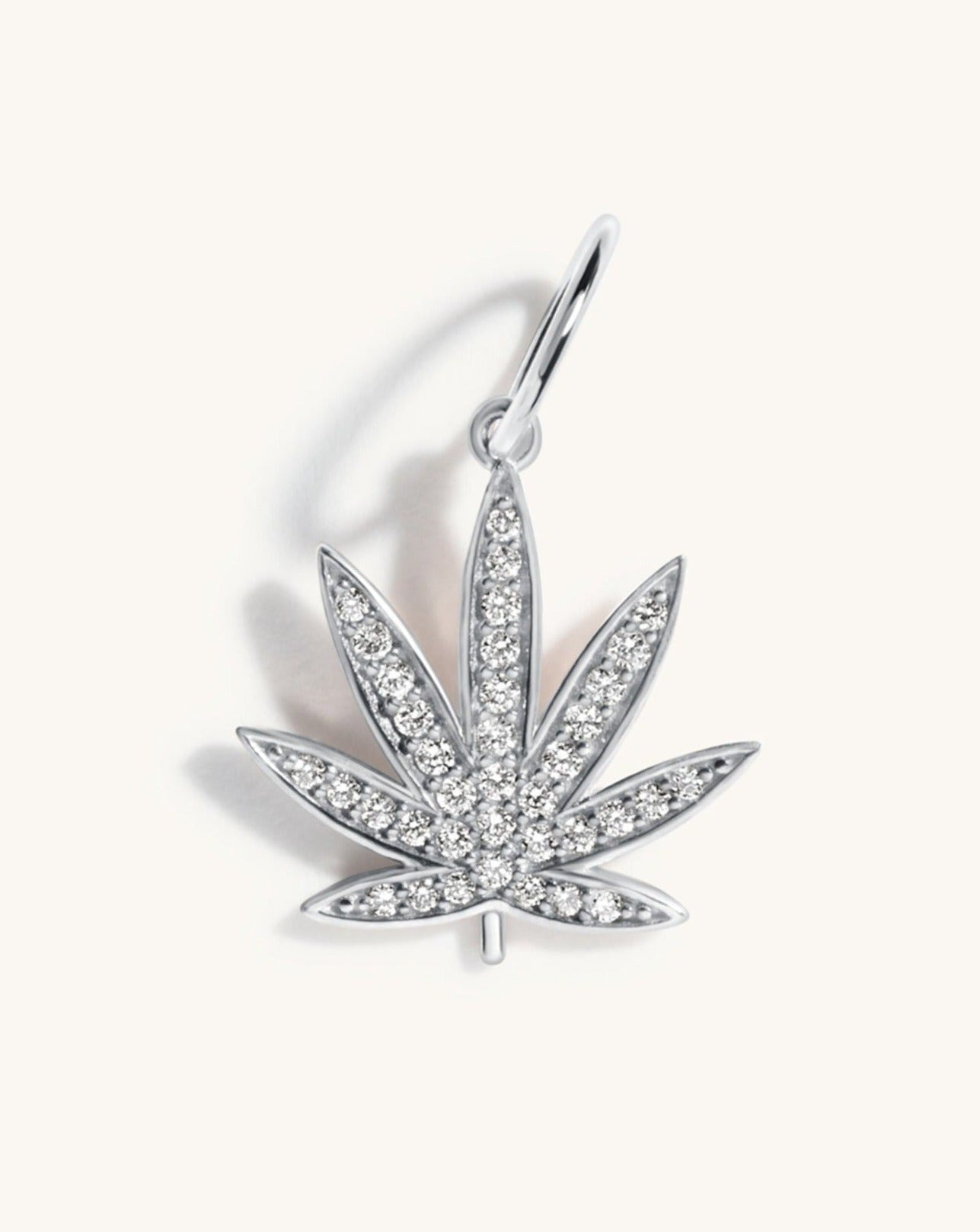 Pave Joy Leaf Necklace Charm - Sparkle Society