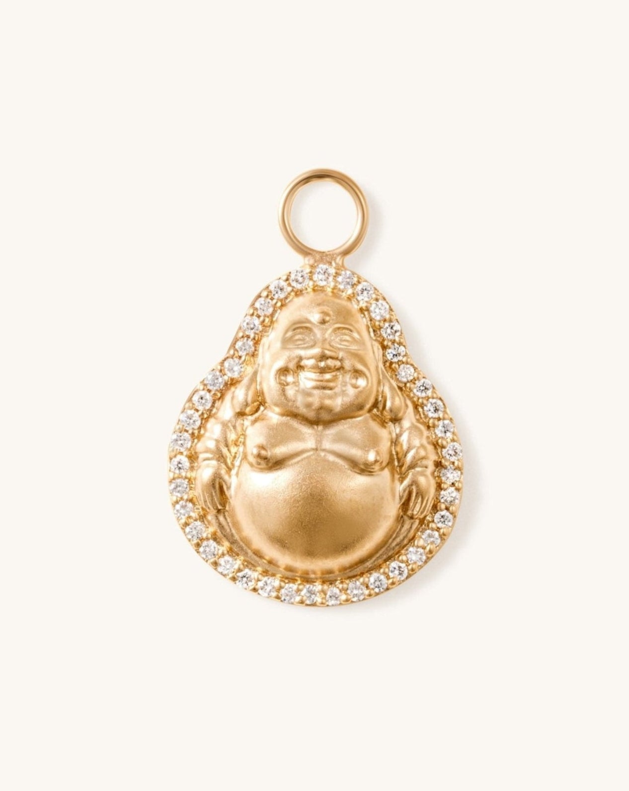 Pave Outline Gold Buddha Earring Charm - Sparkle Society