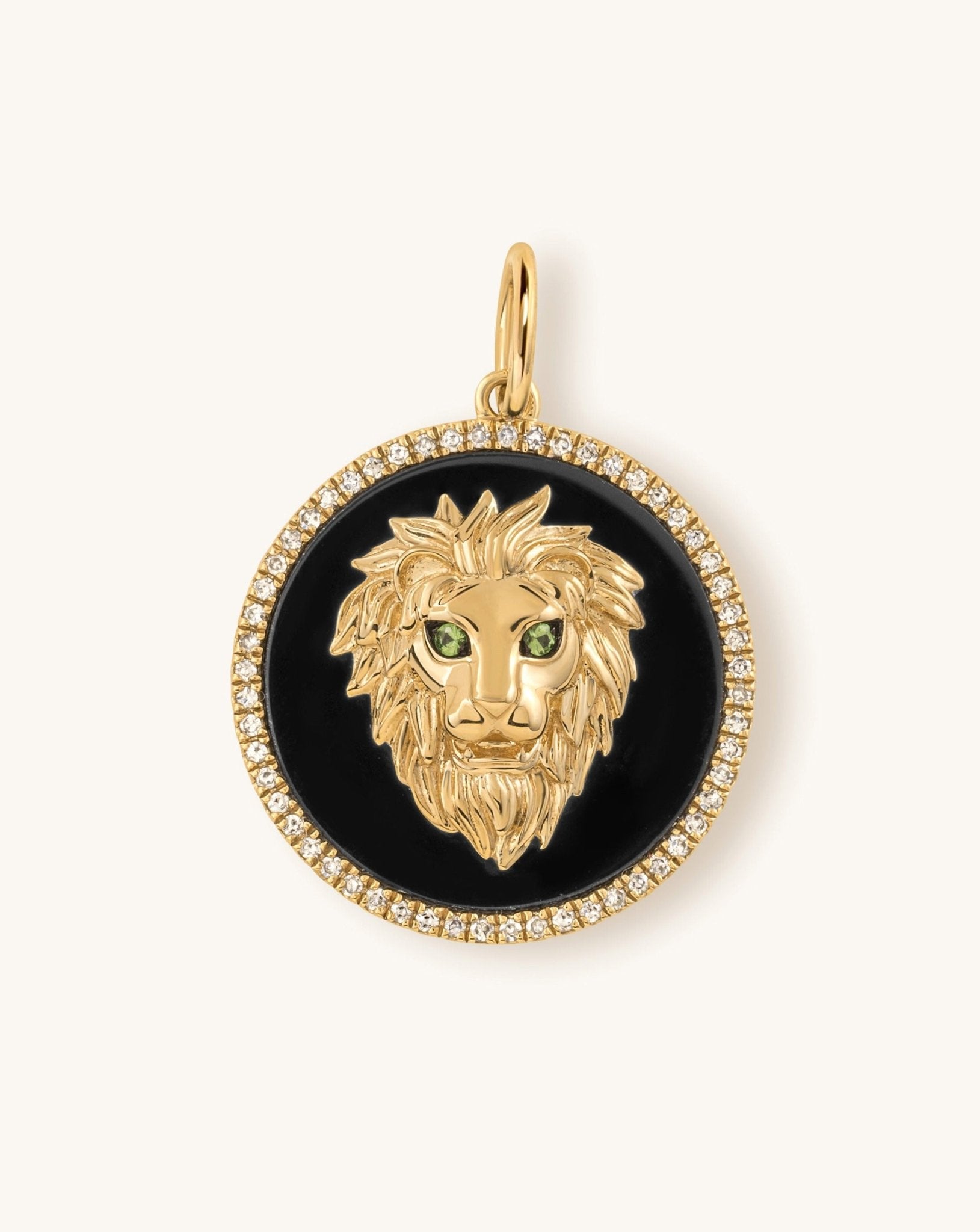 Pave Outline Lion Necklace Charm - Sparkle Society
