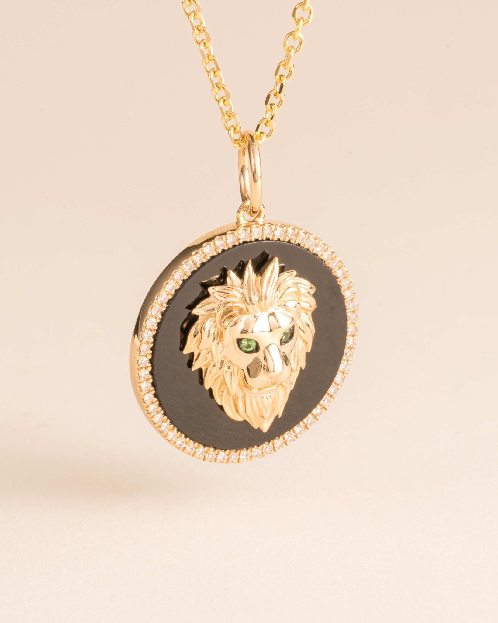 Pave Outline Lion Necklace Charm - Sparkle Society