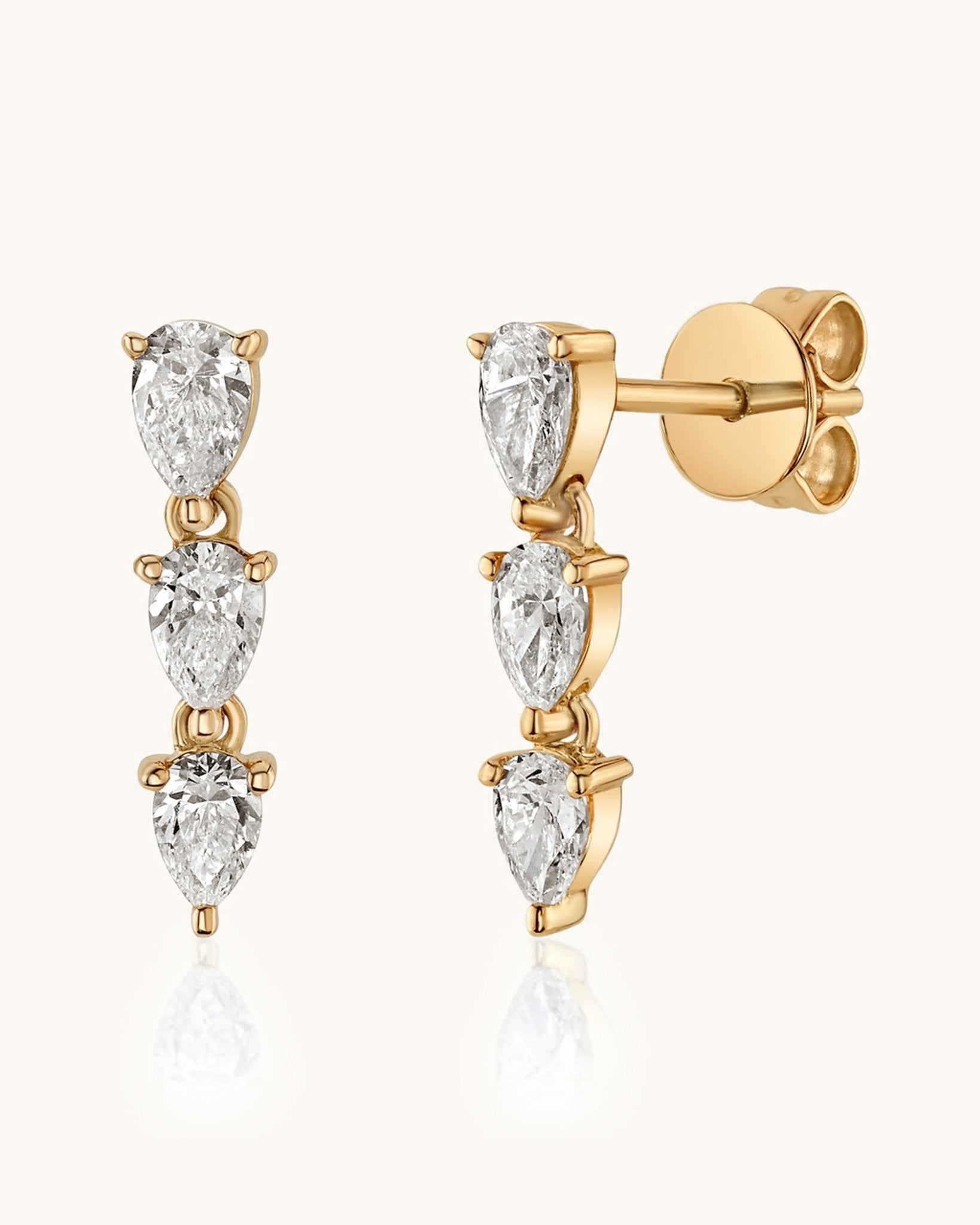 Pear Diamond Drop Earring - Sparkle Society