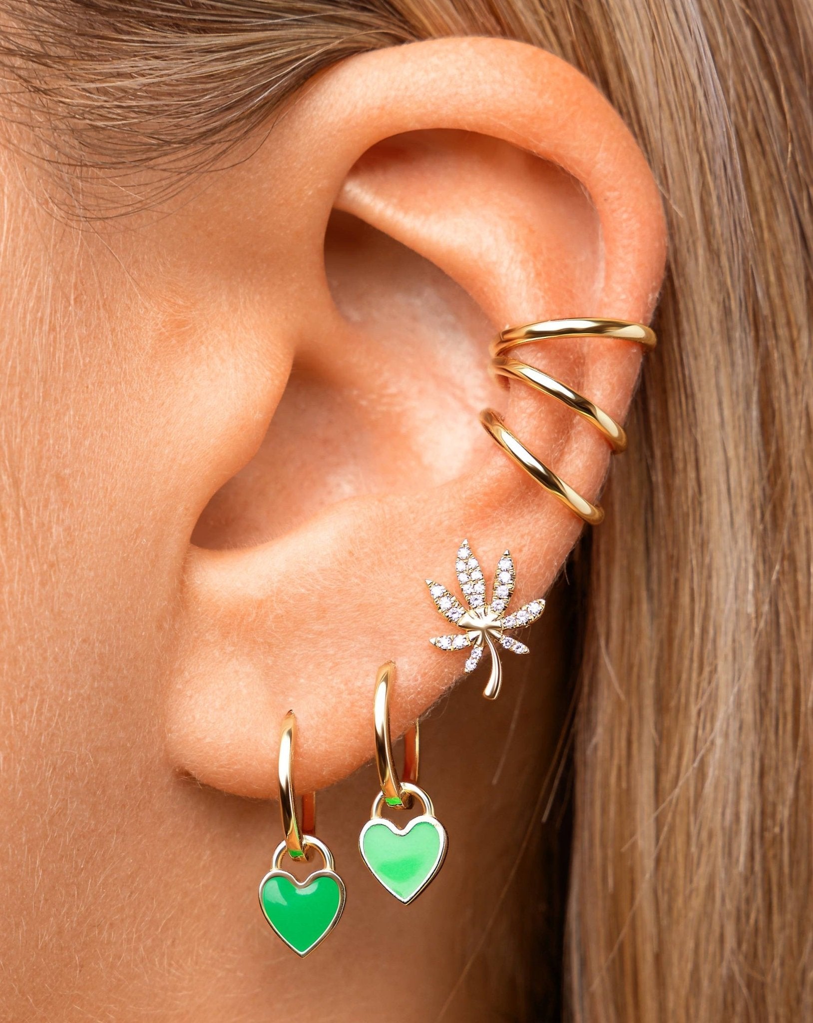 Perfect Diamond Joy Leaf Studs - Sparkle Society