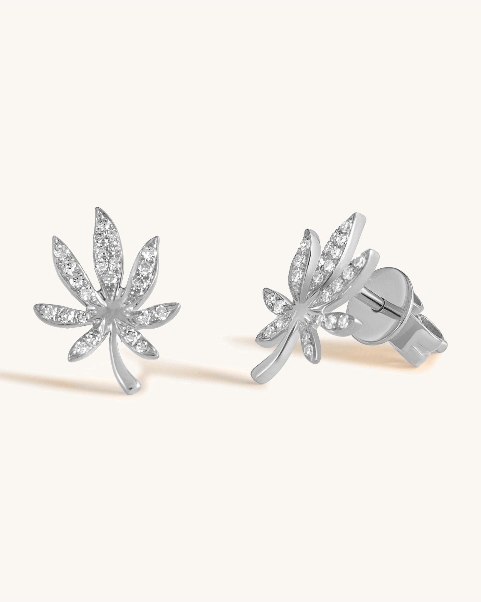 Perfect Diamond Joy Leaf Studs - Sparkle Society