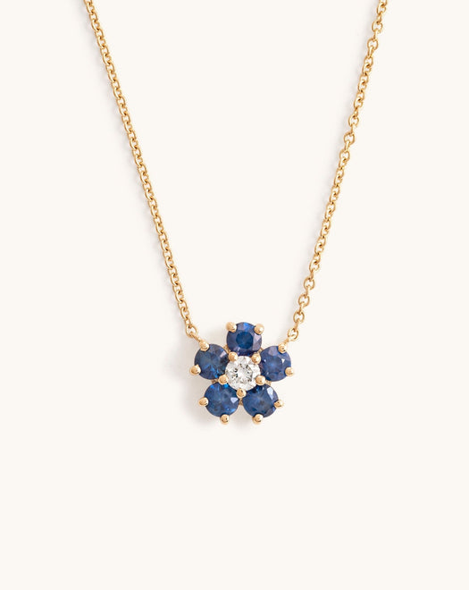 Perfect Gemstone And Diamond Flower Necklace - Sparkle Society