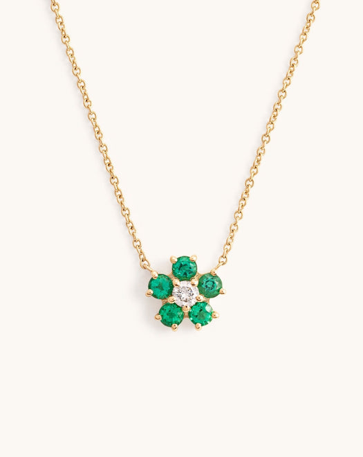 Perfect Gemstone And Diamond Flower Necklace - Sparkle Society