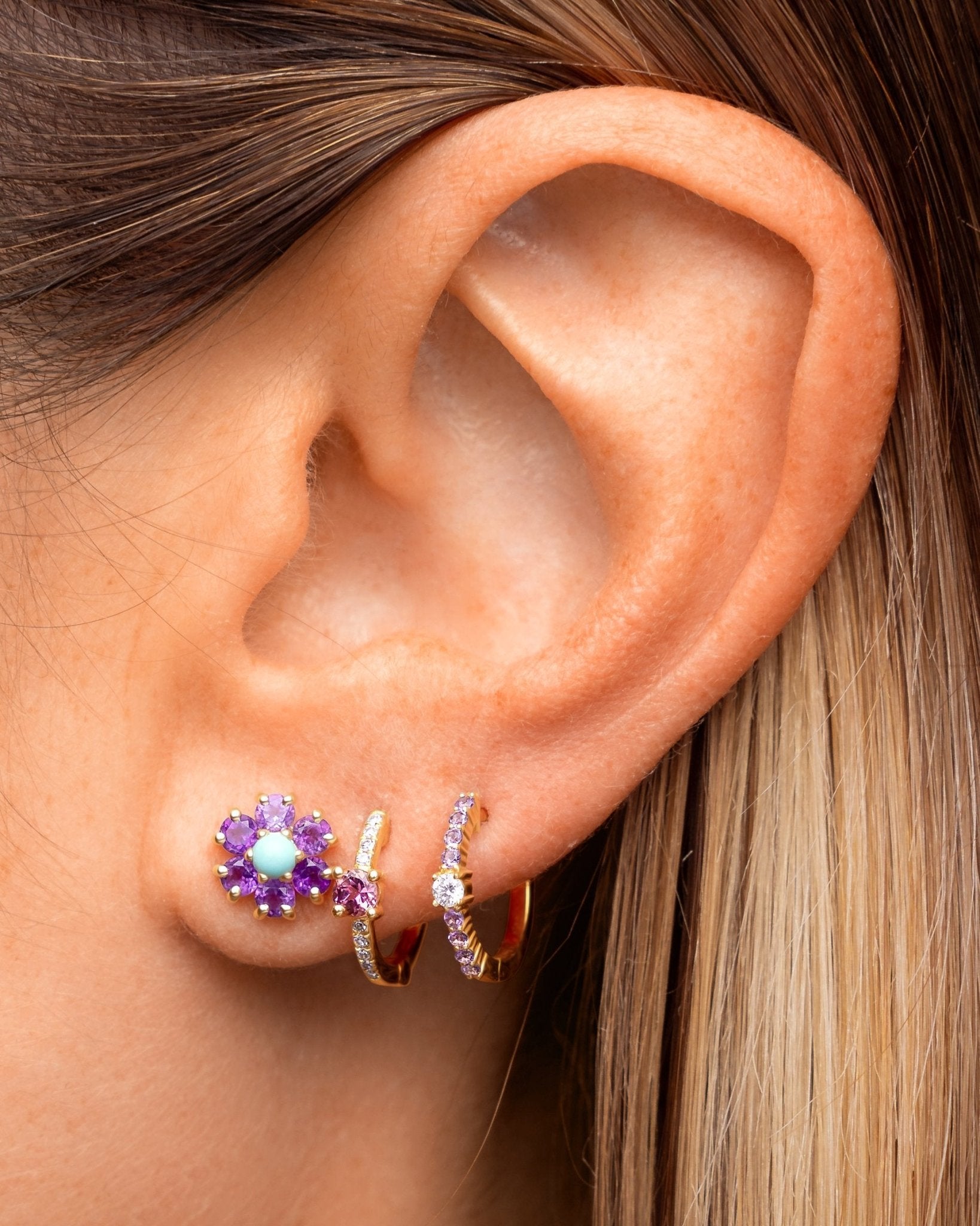 Perfect Gemstone Flower Studs - Sparkle Society