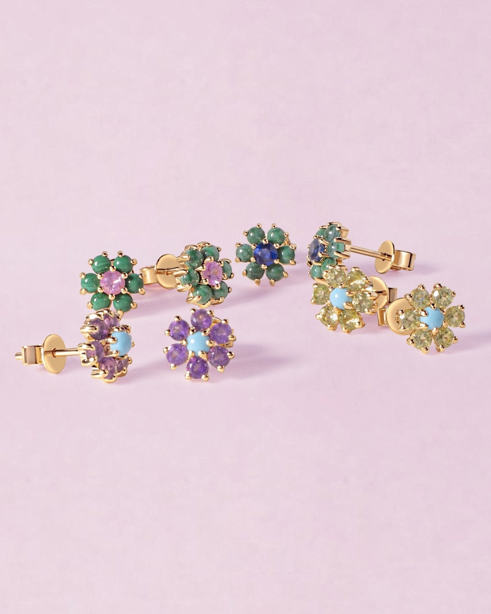 Perfect Gemstone Flower Studs - Sparkle Society