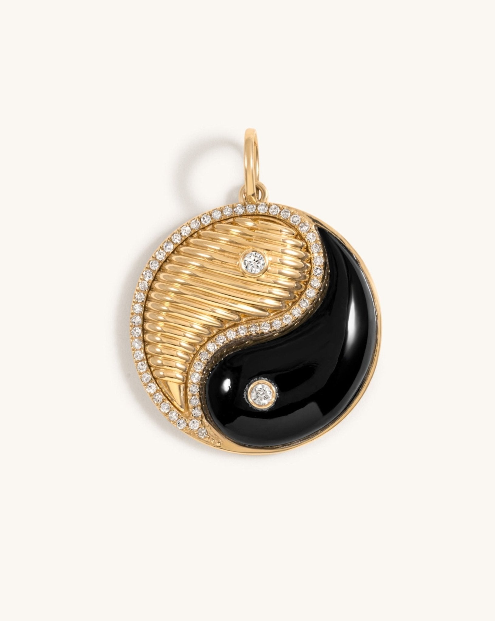 Radiant Gold Yin & Yang Necklace Charm - Sparkle Society