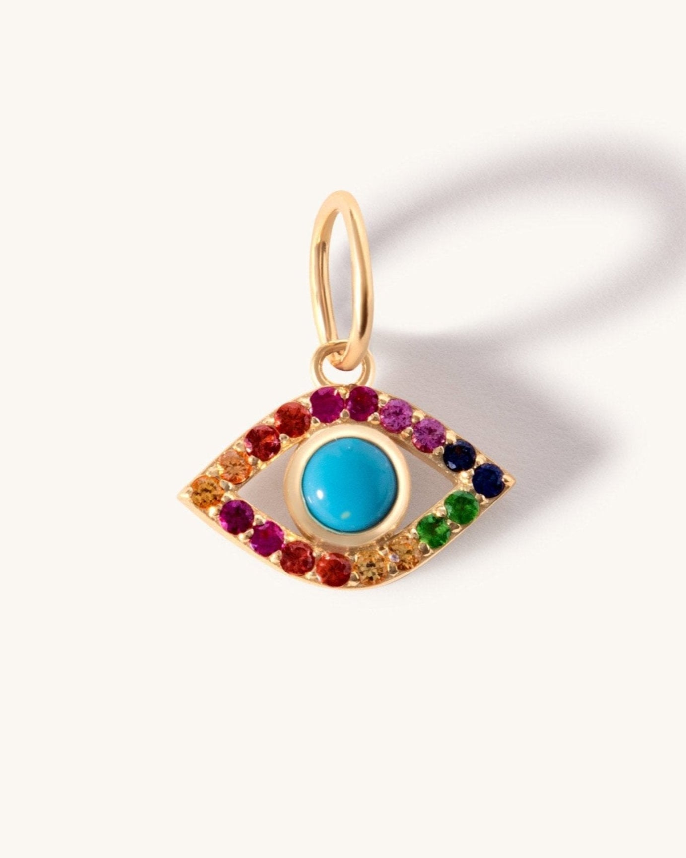 Rainbow Evil Eye Necklace Charm - Sparkle Society