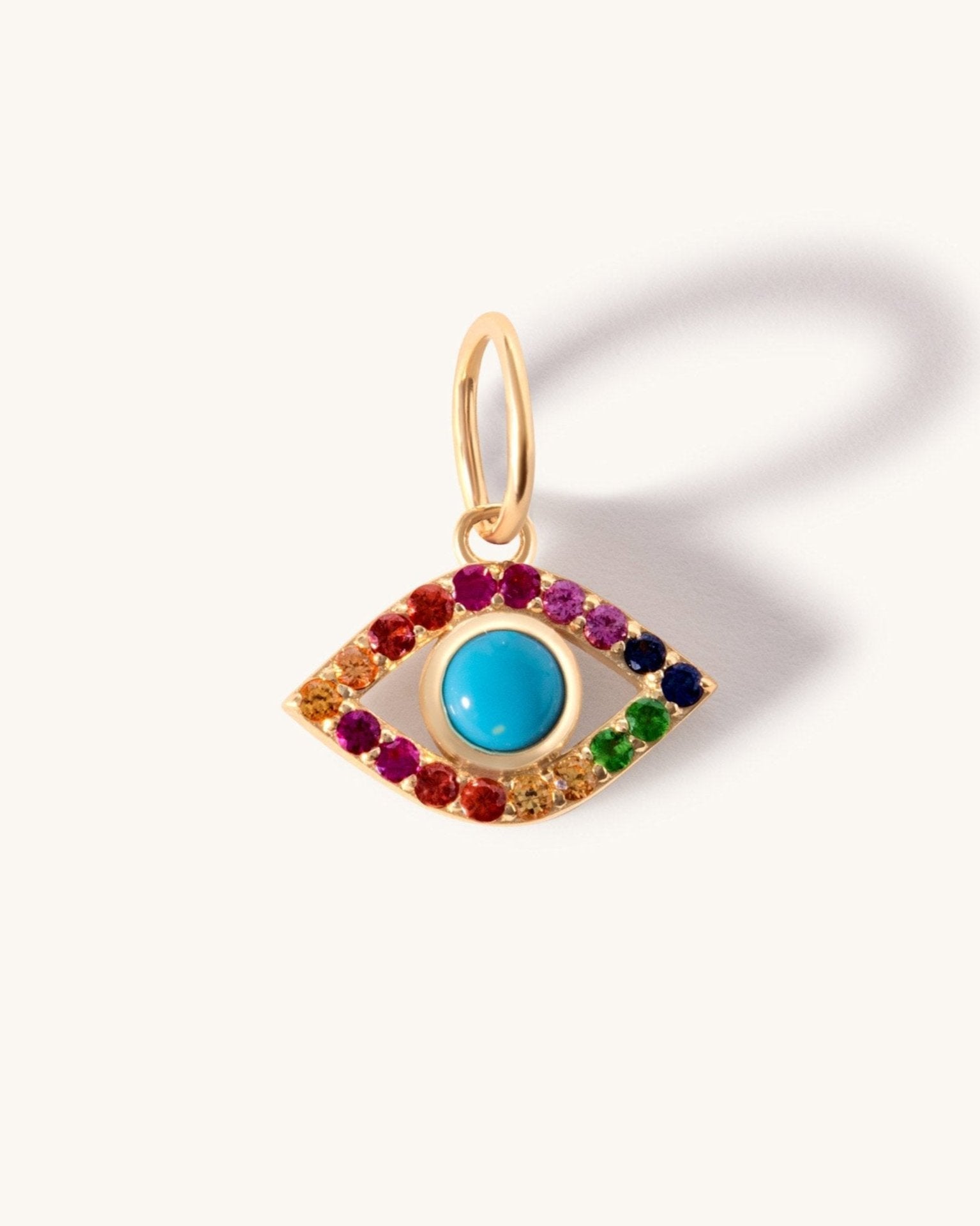 Rainbow Evil Eye Necklace Charm - Sparkle Society