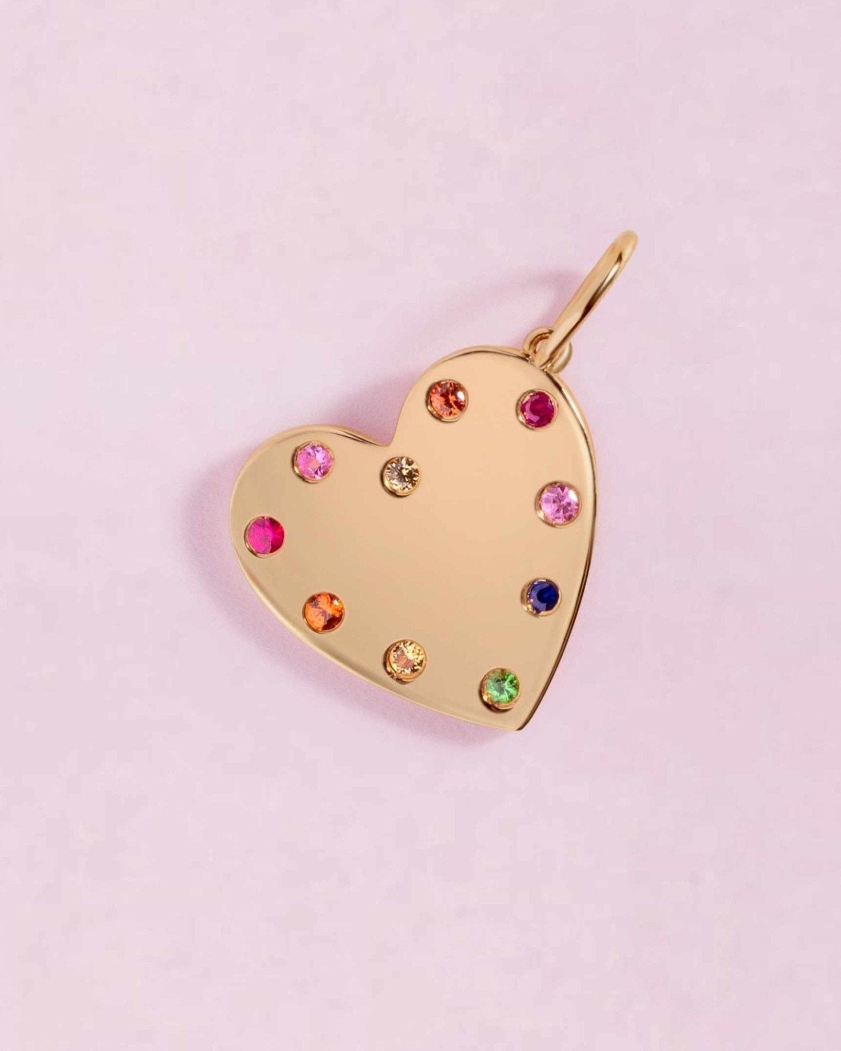 Rainbow Heart Necklace Charm - Sparkle Society