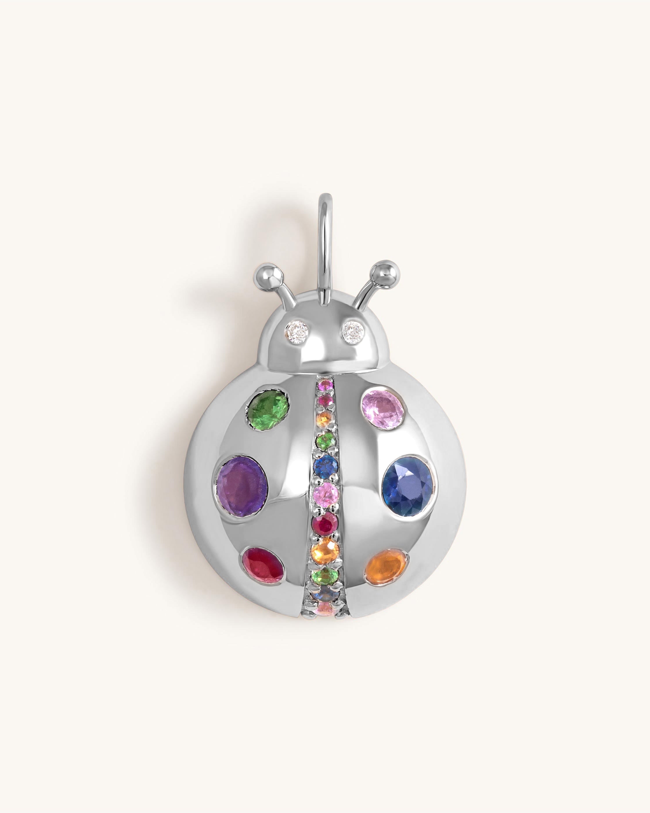 Rainbow Ladybug Necklace Charm - Sparkle Society