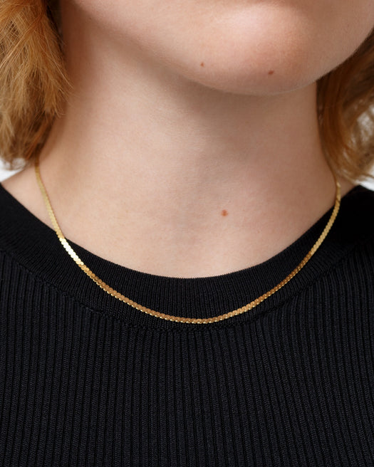 Serpentine Solid Gold Chain - Sparkle Society