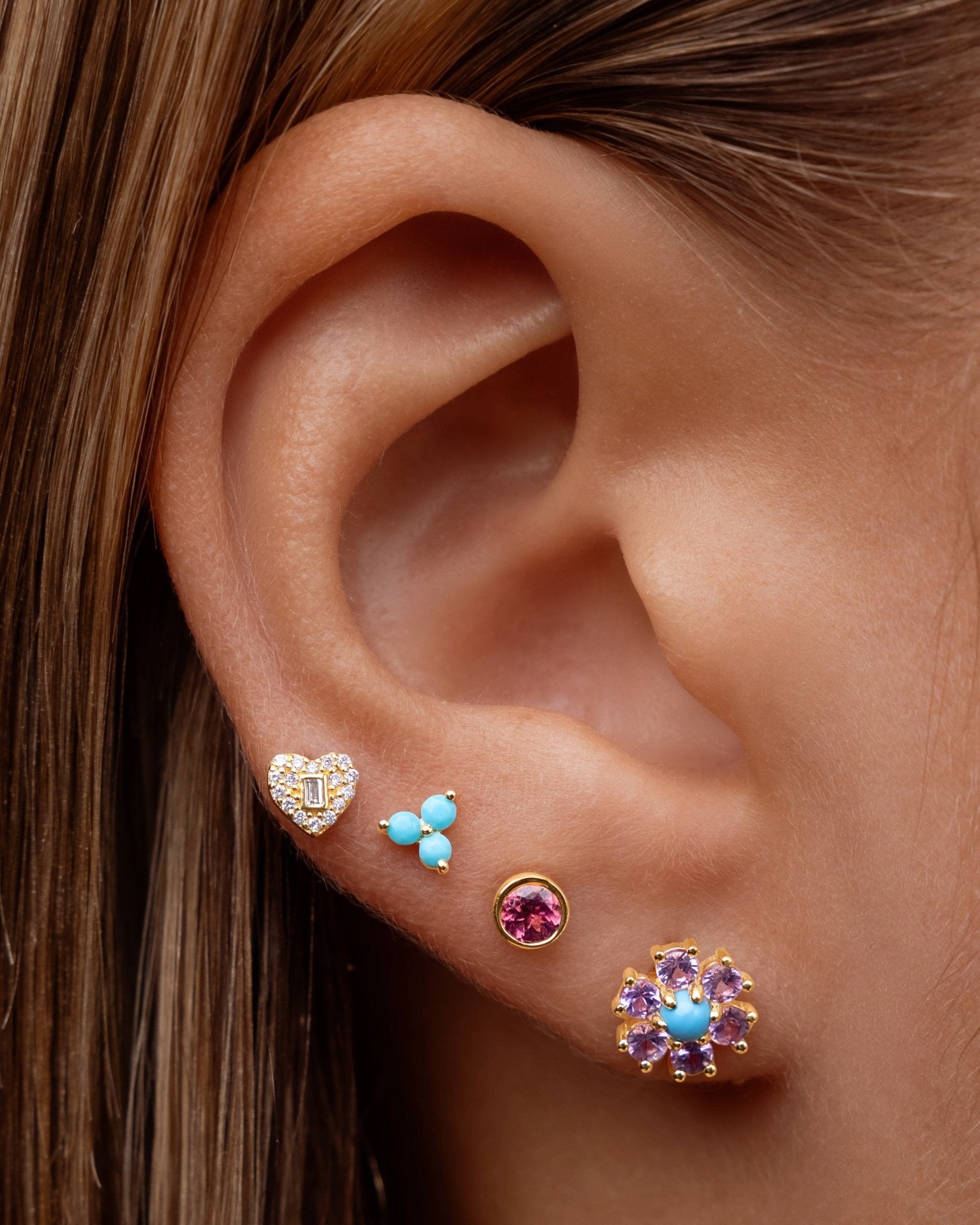 Single Birthstone Bezel Studs - Sparkle Society