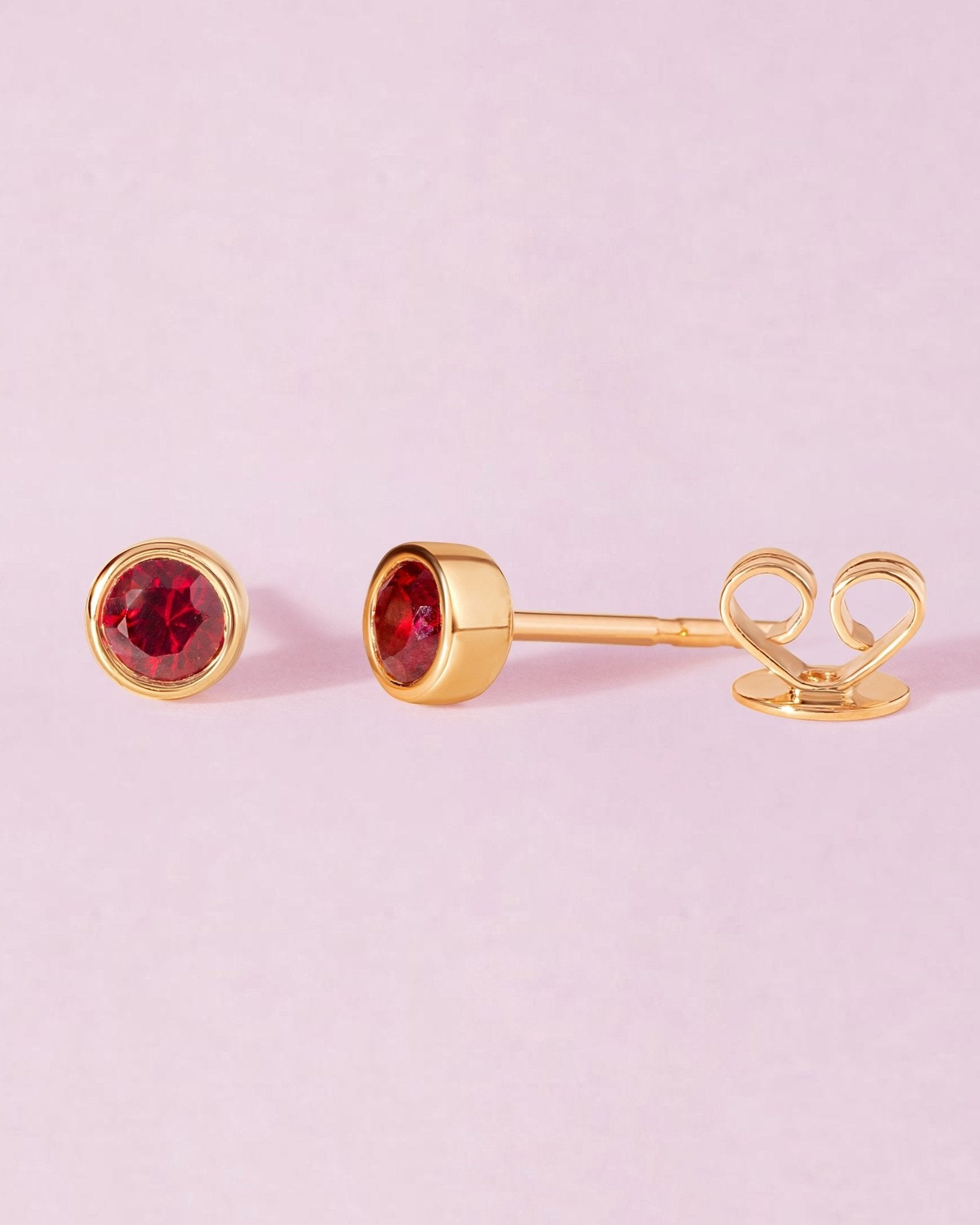 Single Birthstone Bezel Studs - Sparkle Society