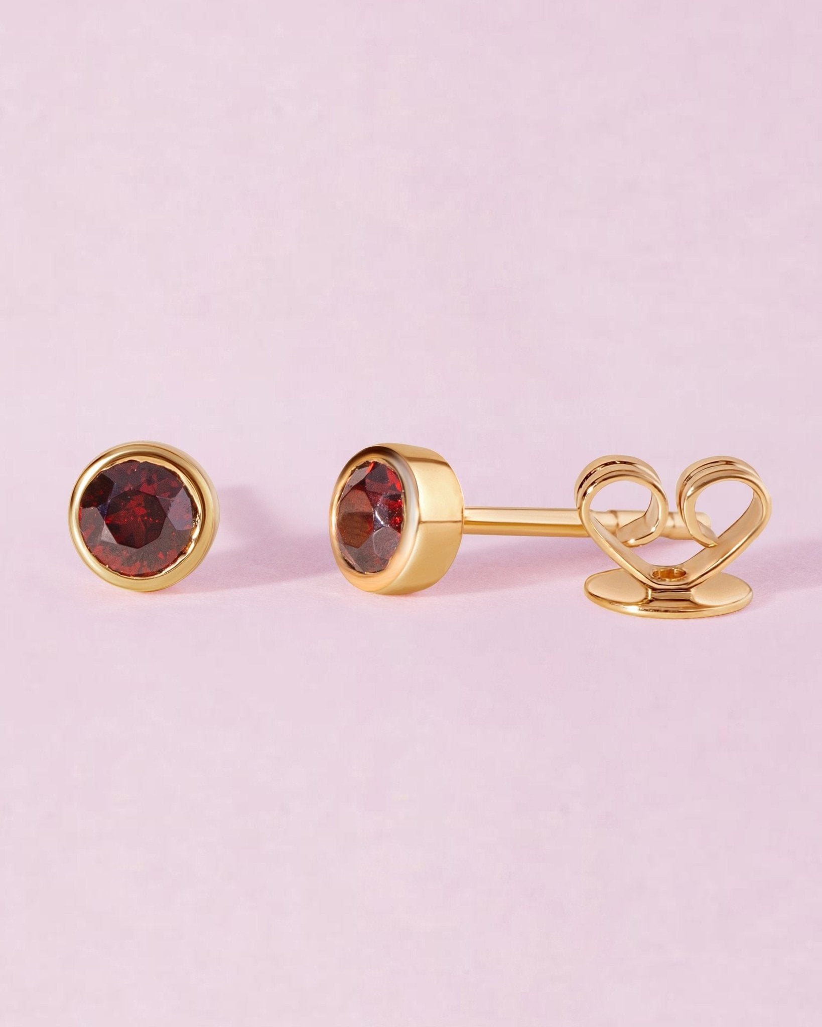 Single Birthstone Bezel Studs - Sparkle Society