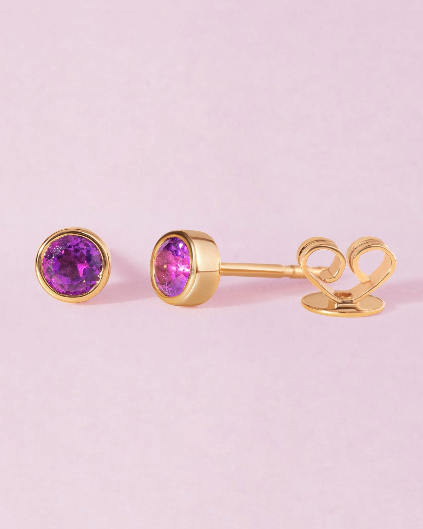 Single Birthstone Bezel Studs - Sparkle Society