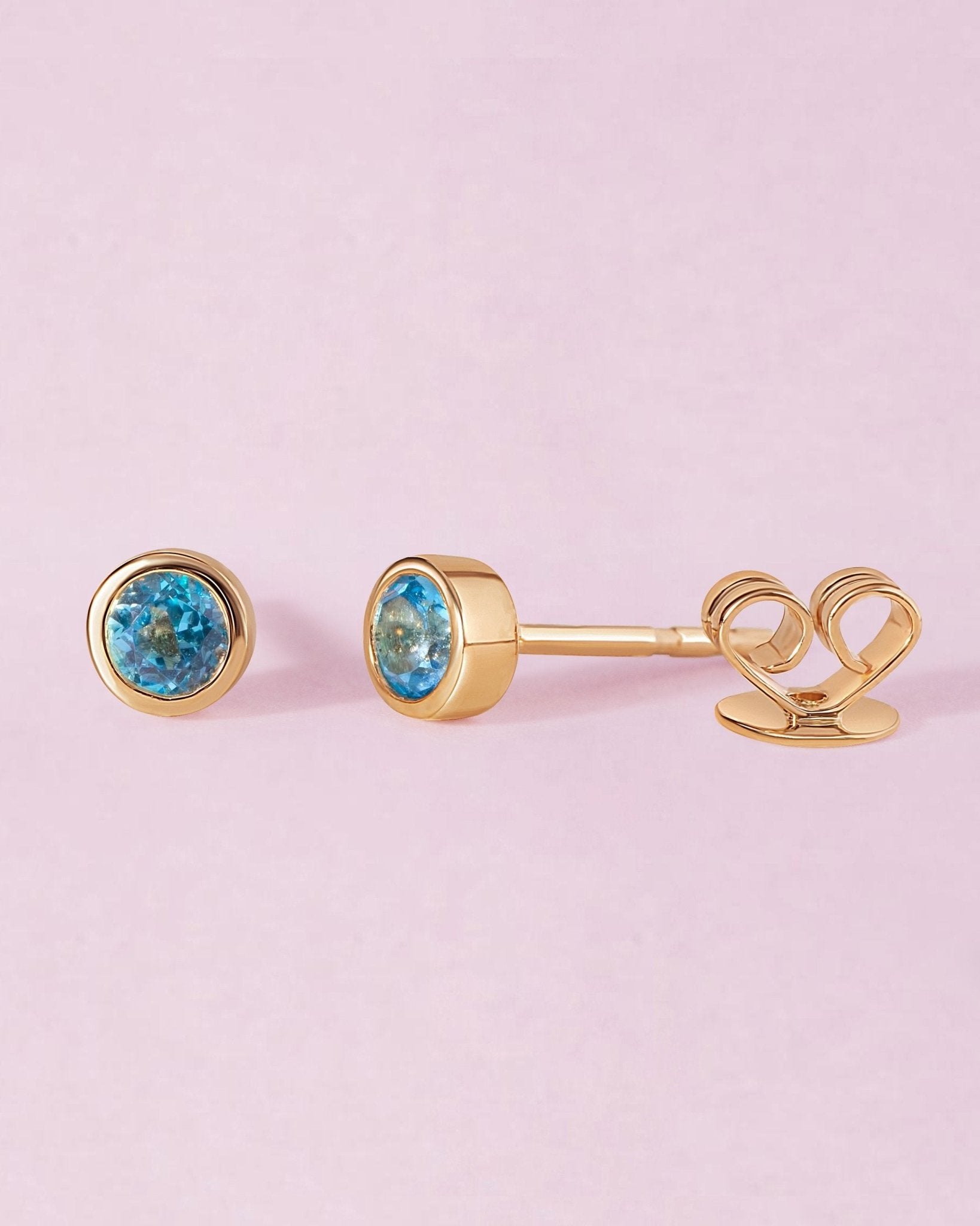 Single Birthstone Bezel Studs - Sparkle Society