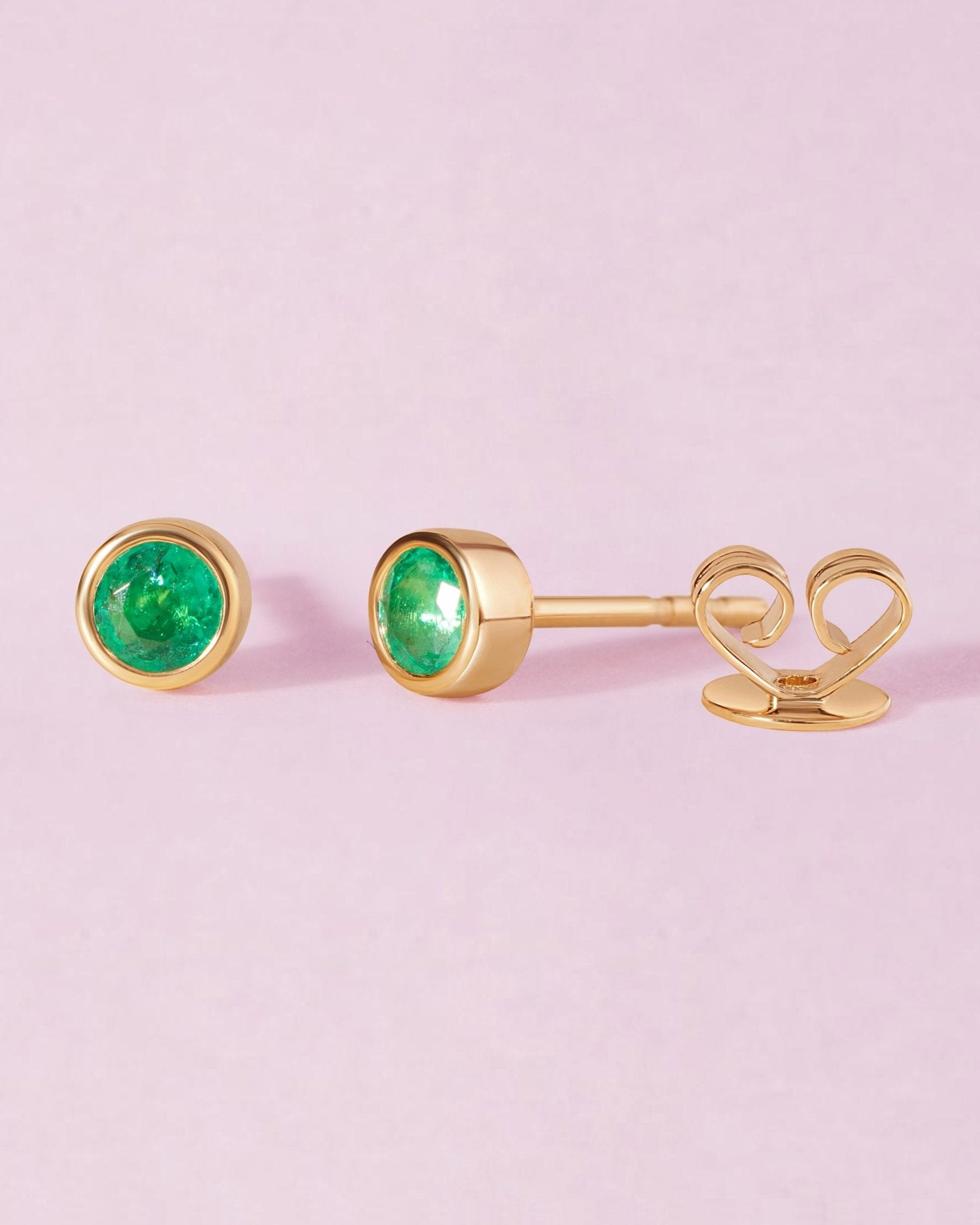 Single Birthstone Bezel Studs - Sparkle Society