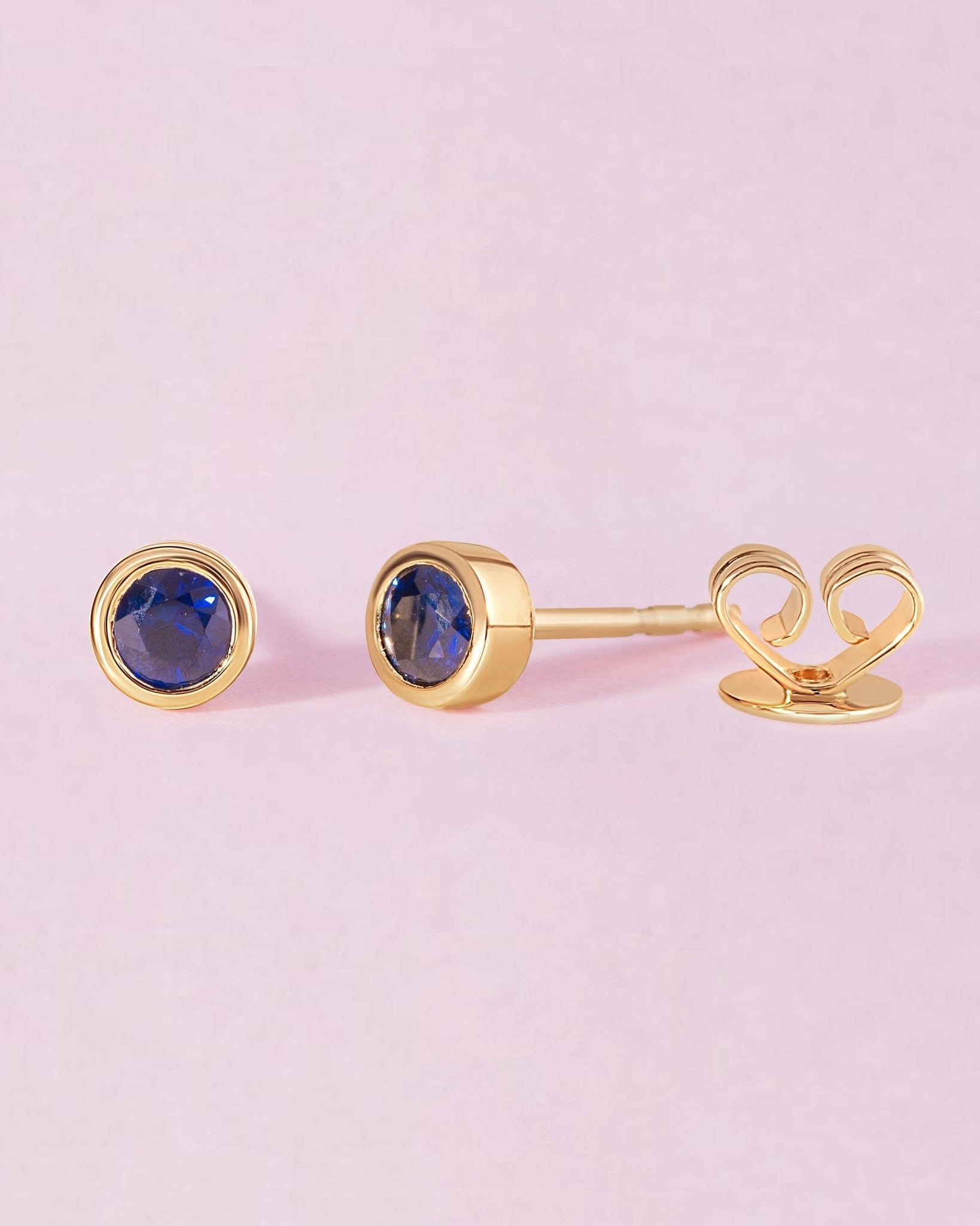 Single Birthstone Bezel Studs - Sparkle Society