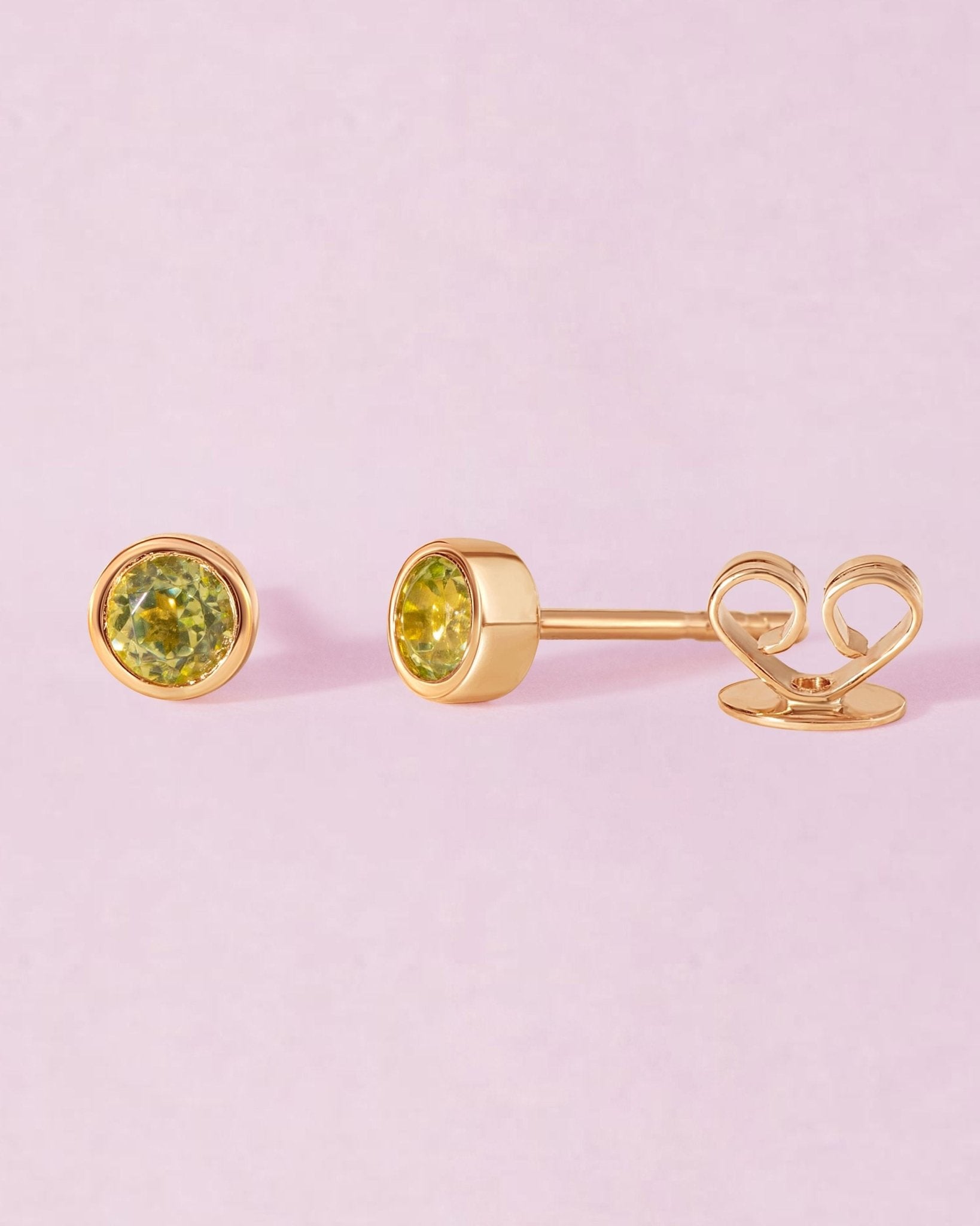 Single Birthstone Bezel Studs - Sparkle Society