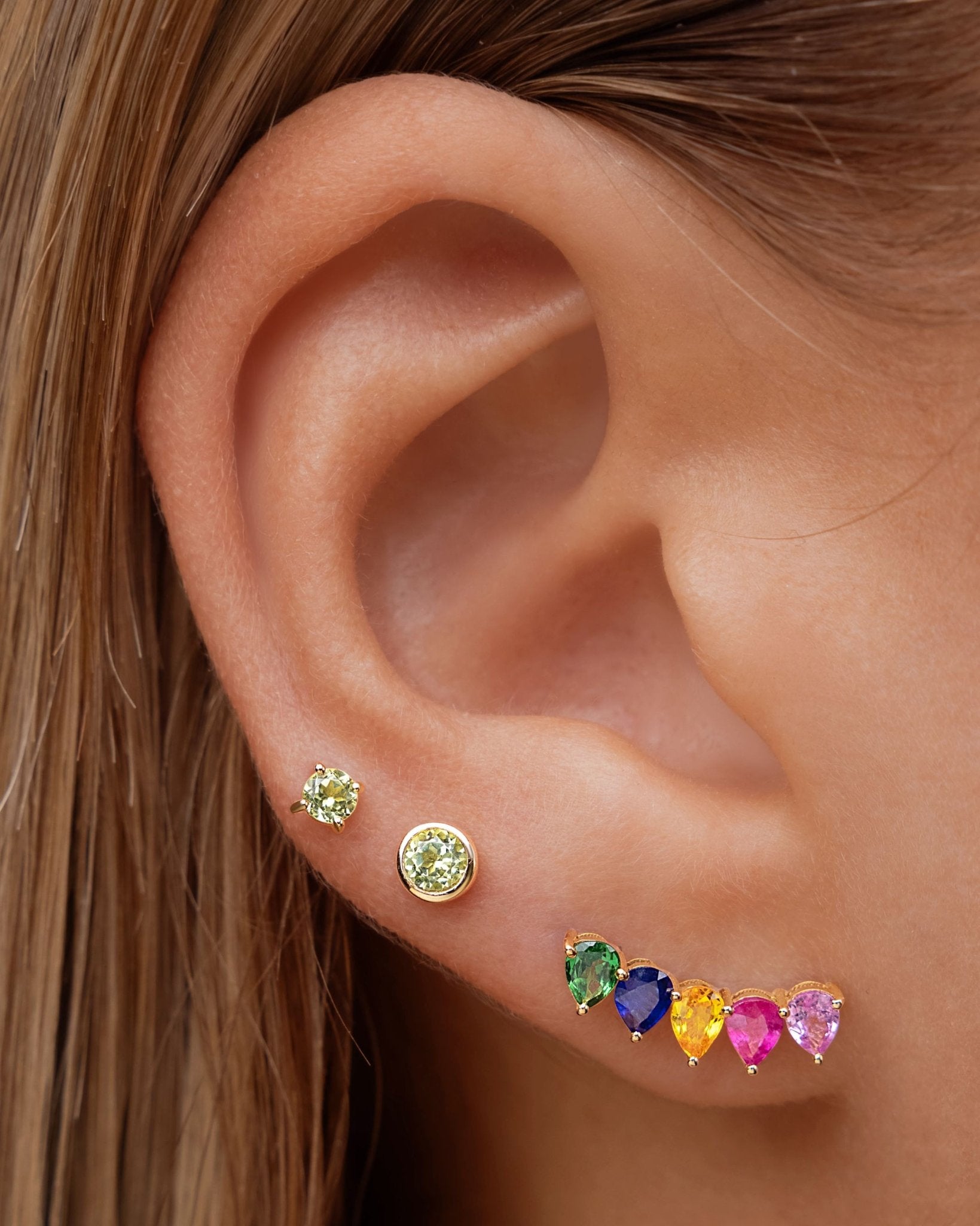 Single Birthstone Bezel Studs - Sparkle Society