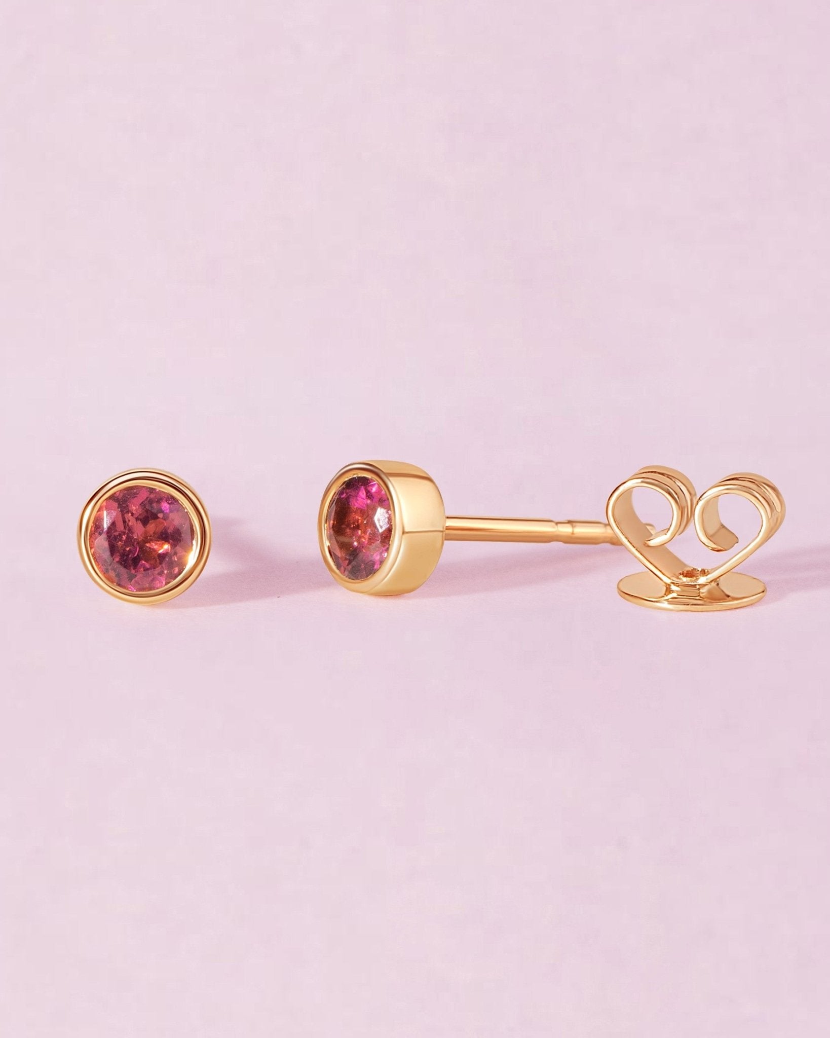 Single Birthstone Bezel Studs - Sparkle Society