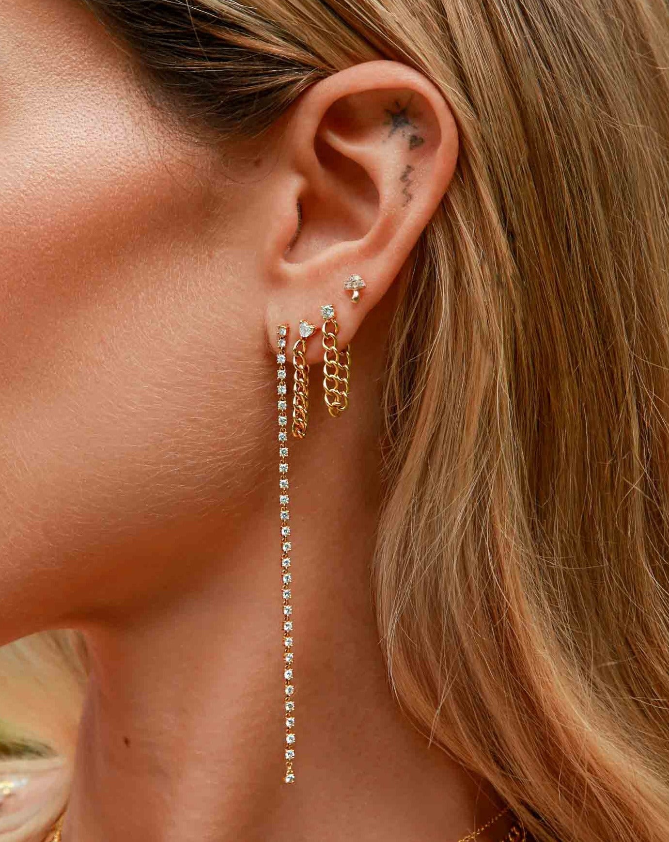 Single Diamond Cuban Link Drop Earring - Sparkle Society