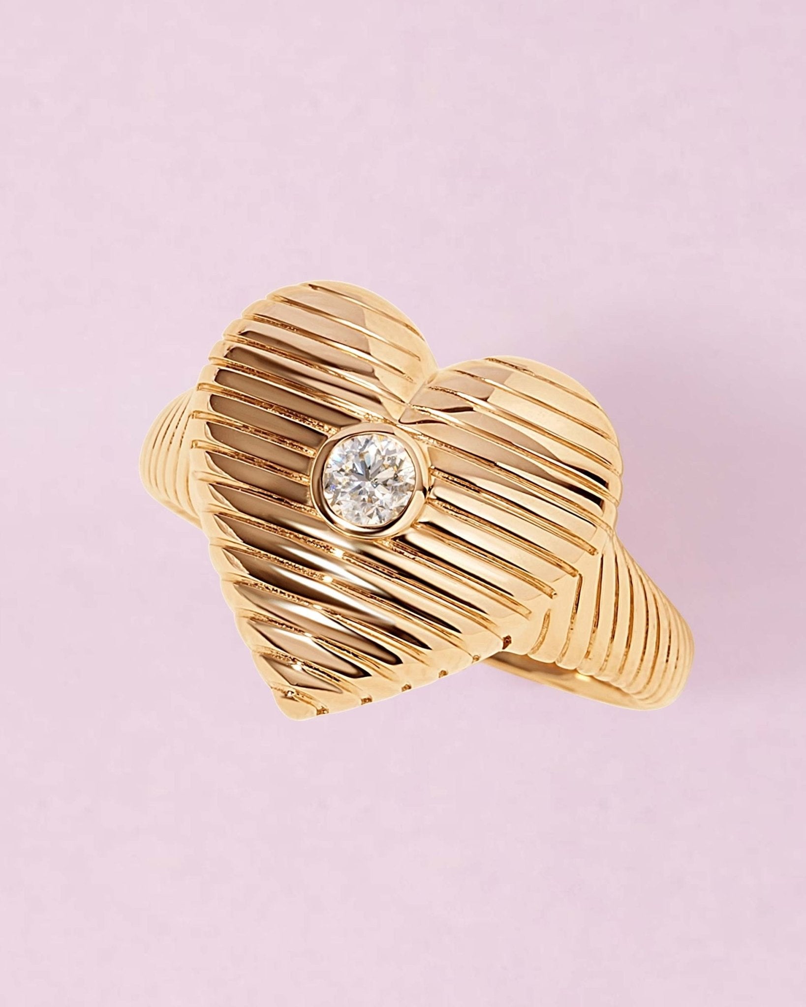 Single Diamond Radiant Heart Ring - Sparkle Society