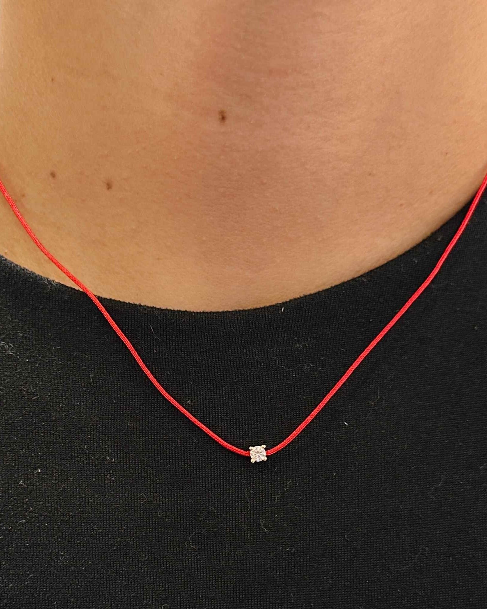 Single Diamond String Necklace - Sparkle Society