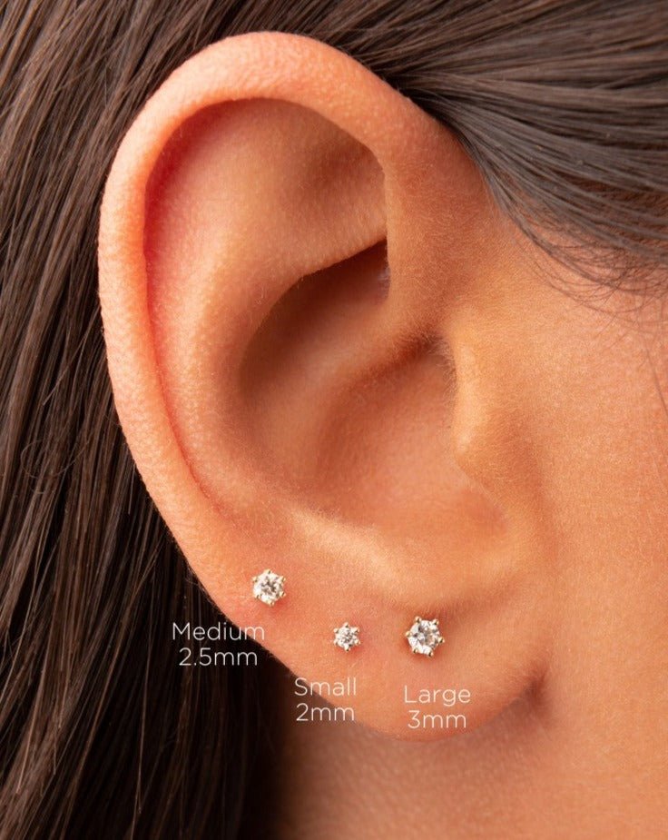 Single Diamond Studs - Sparkle Society