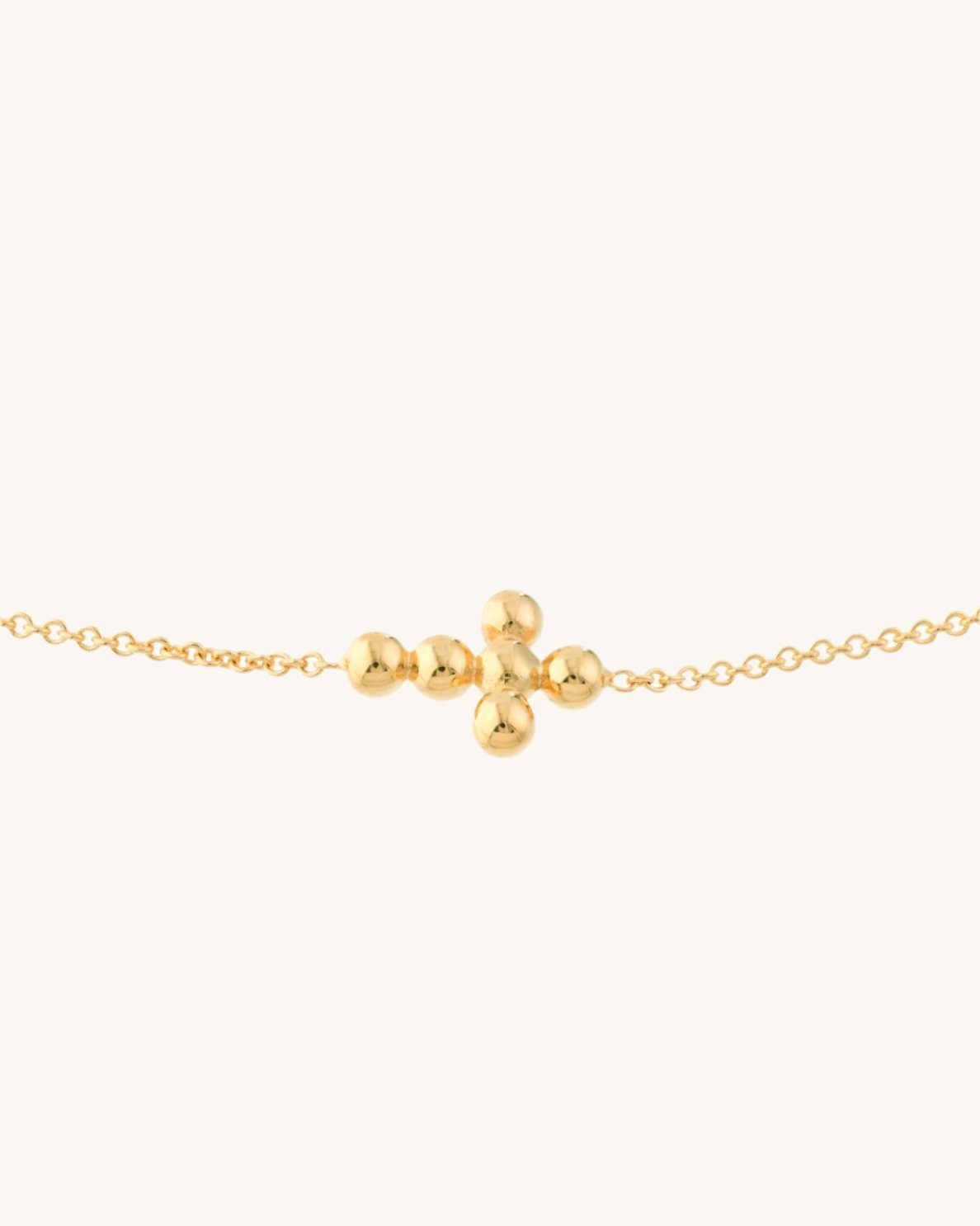 Single Gold Beaded Cross Bolo Bracelet - Sparkle Society