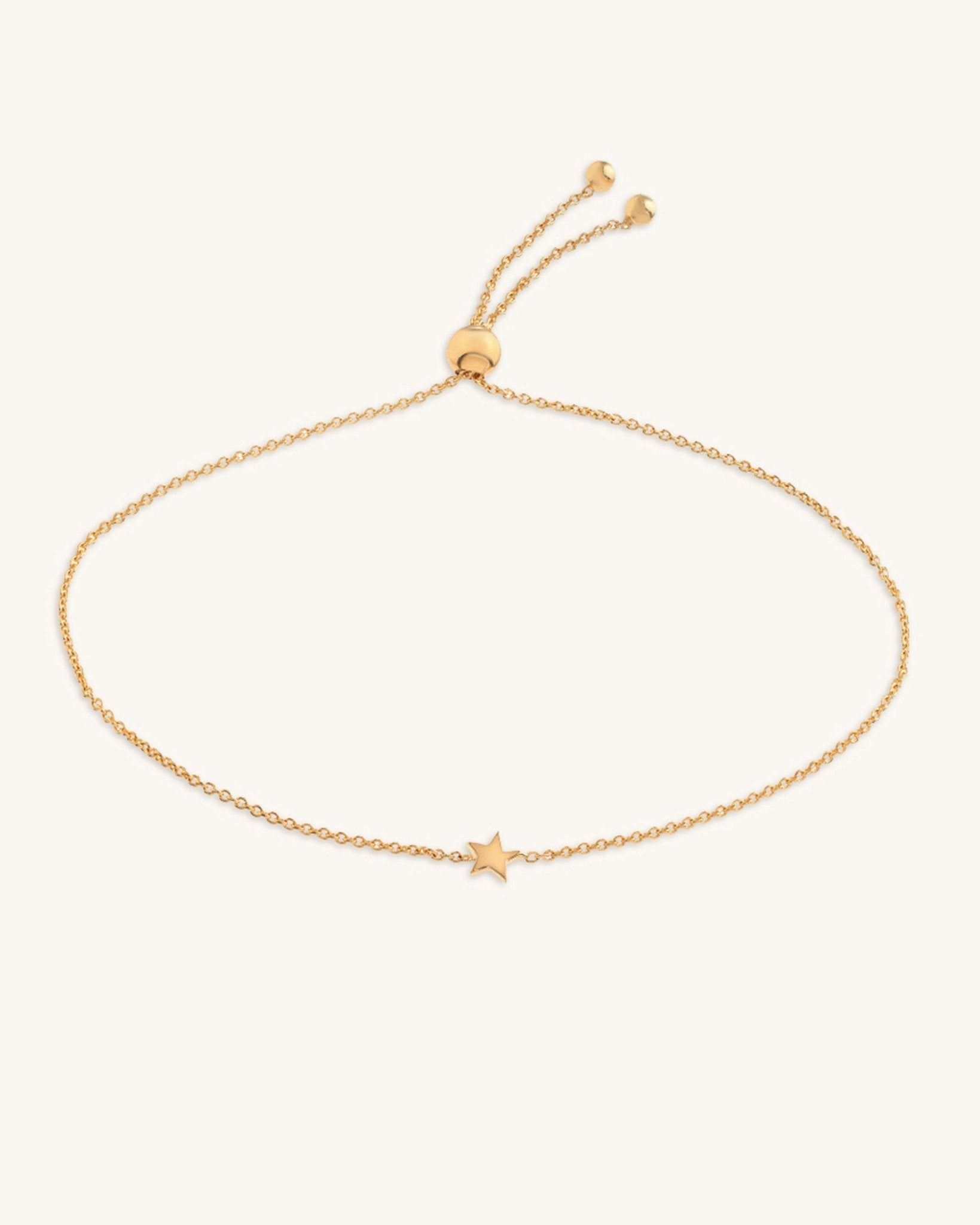 Single Solid Gold Star Bolo Bracelet - Sparkle Society