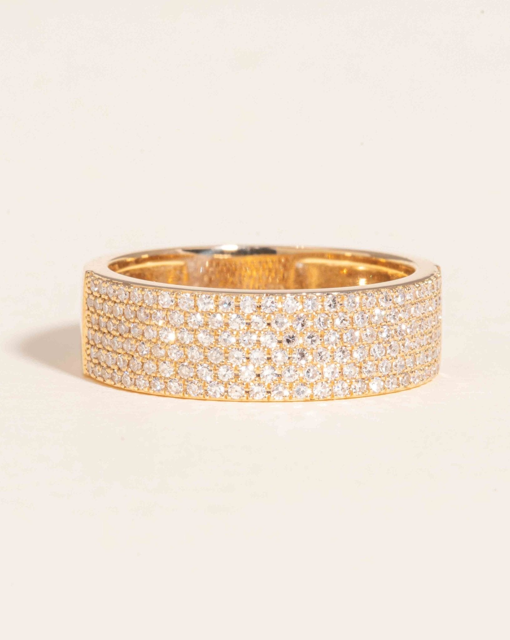 Slim Diamond Cigar Band Ring - Sparkle Society