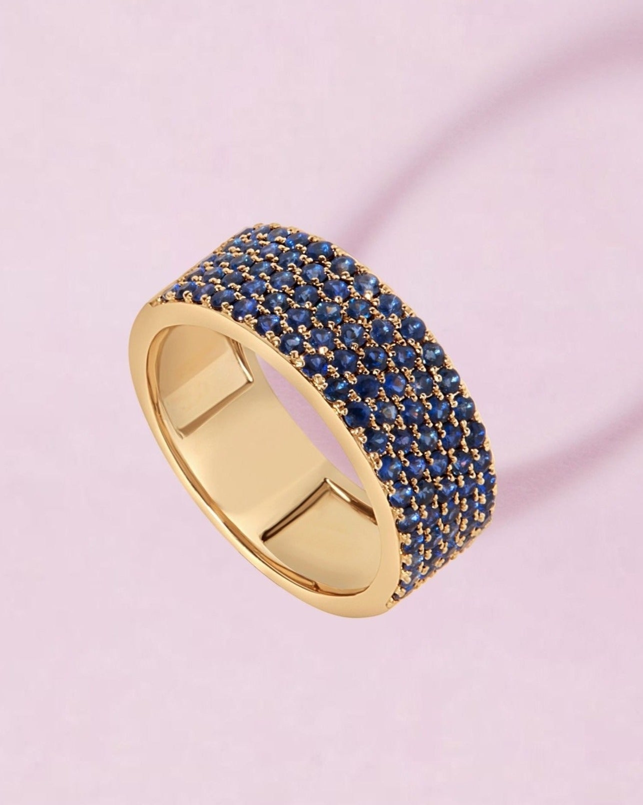 Slim Gemstone Cigar Band Ring - Sparkle Society