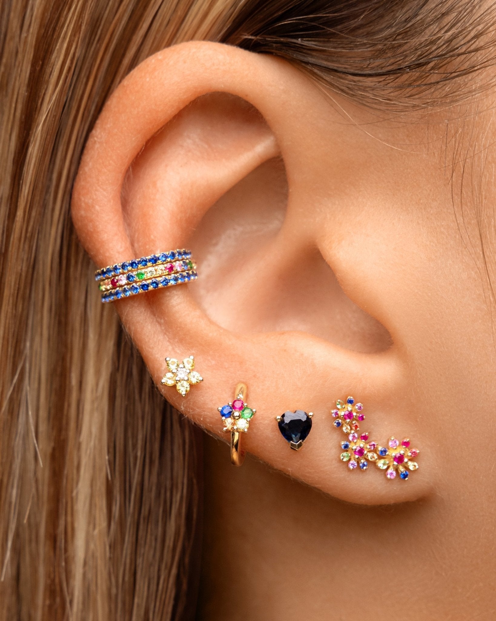 Slim Gemstone Ear Cuff - Sparkle Society