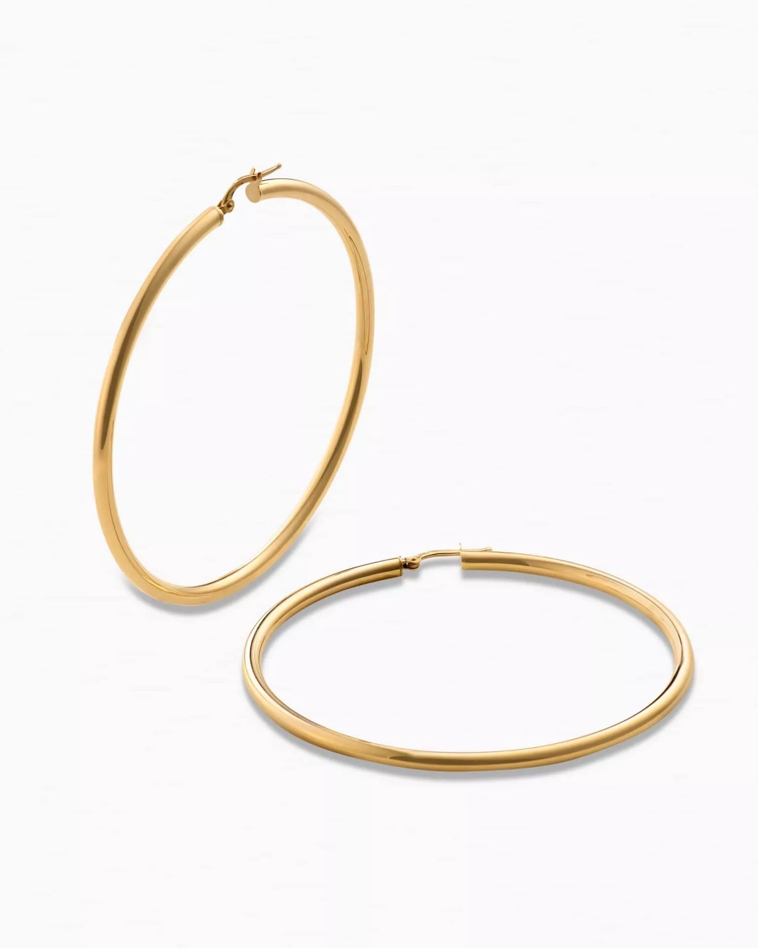 Slim Hollow Gold Tube Hoops - Sparkle Society