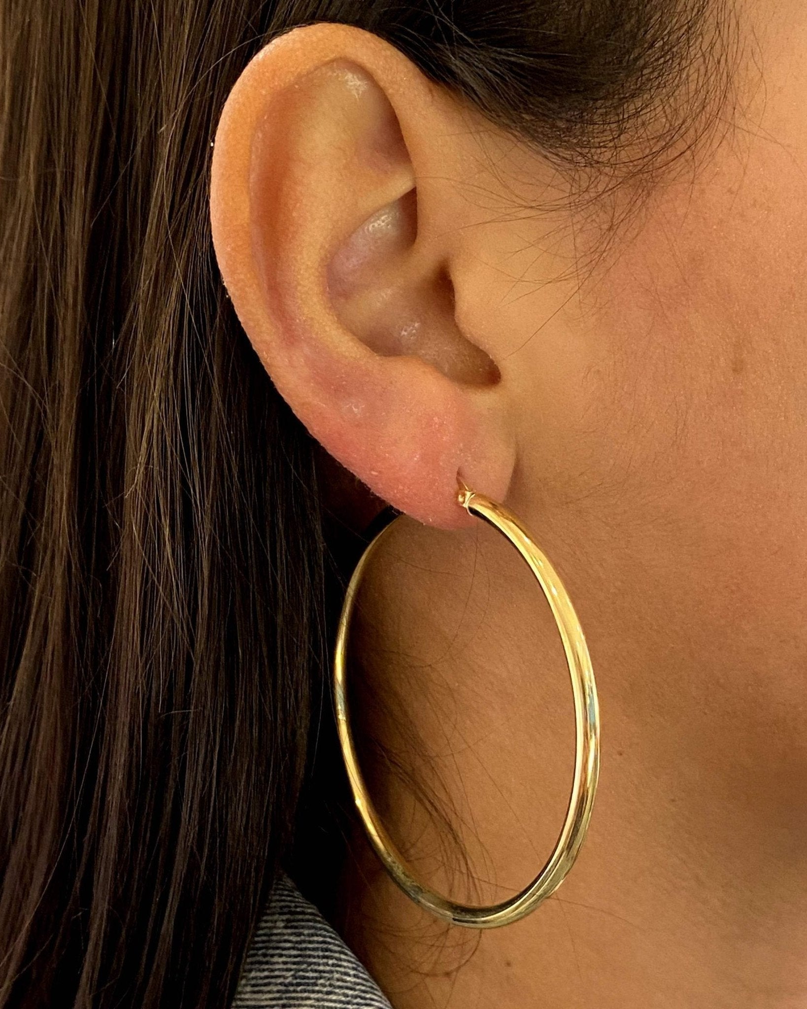 Slim Hollow Gold Tube Hoops - Sparkle Society