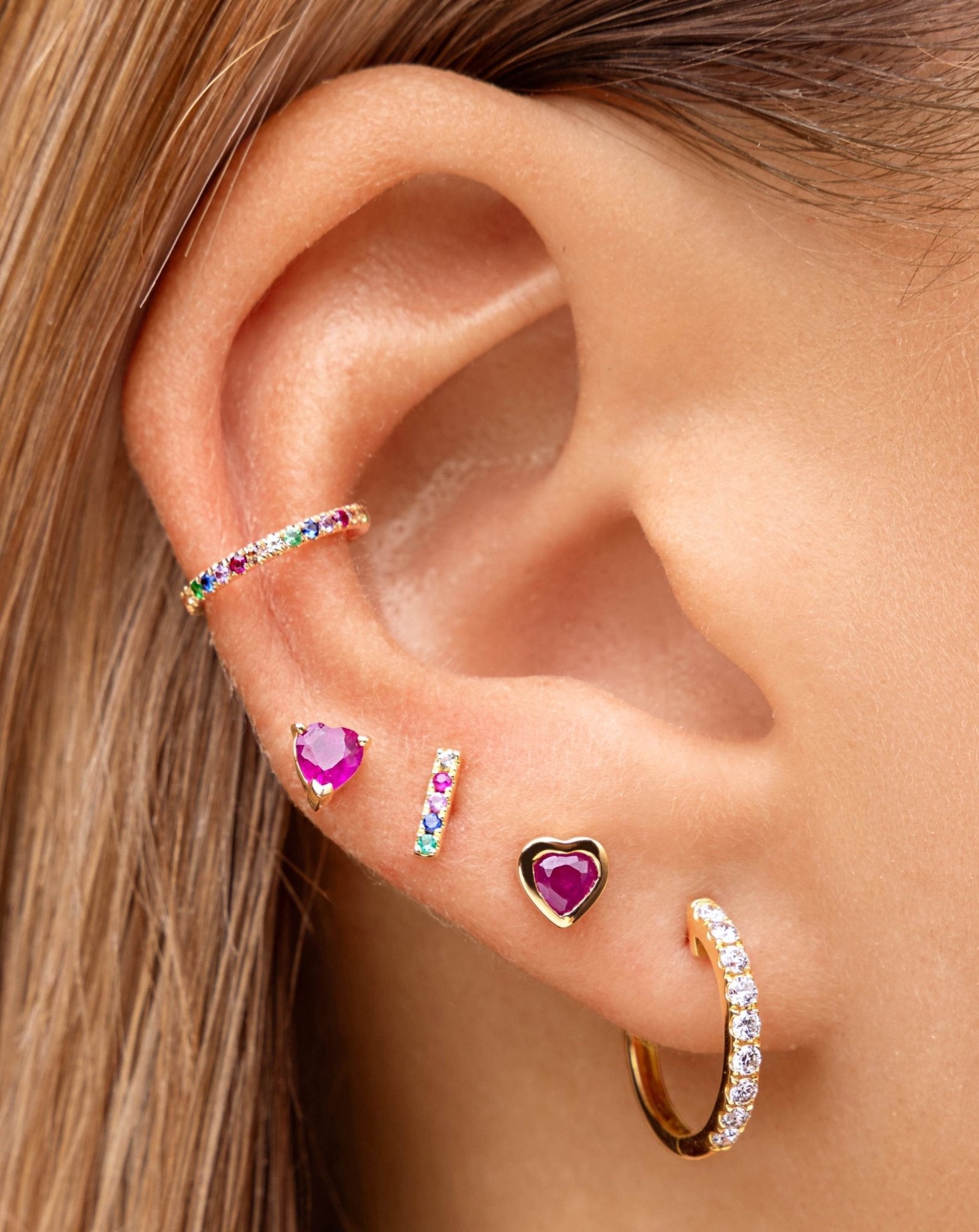 Slim Rainbow Ear Cuff - Sparkle Society