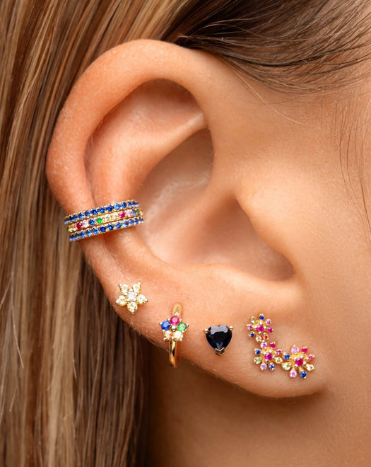 Slim Rainbow Ear Cuff - Sparkle Society