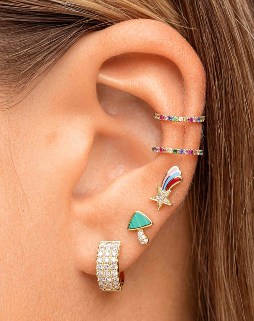 Slim Rainbow Ear Cuff - Sparkle Society