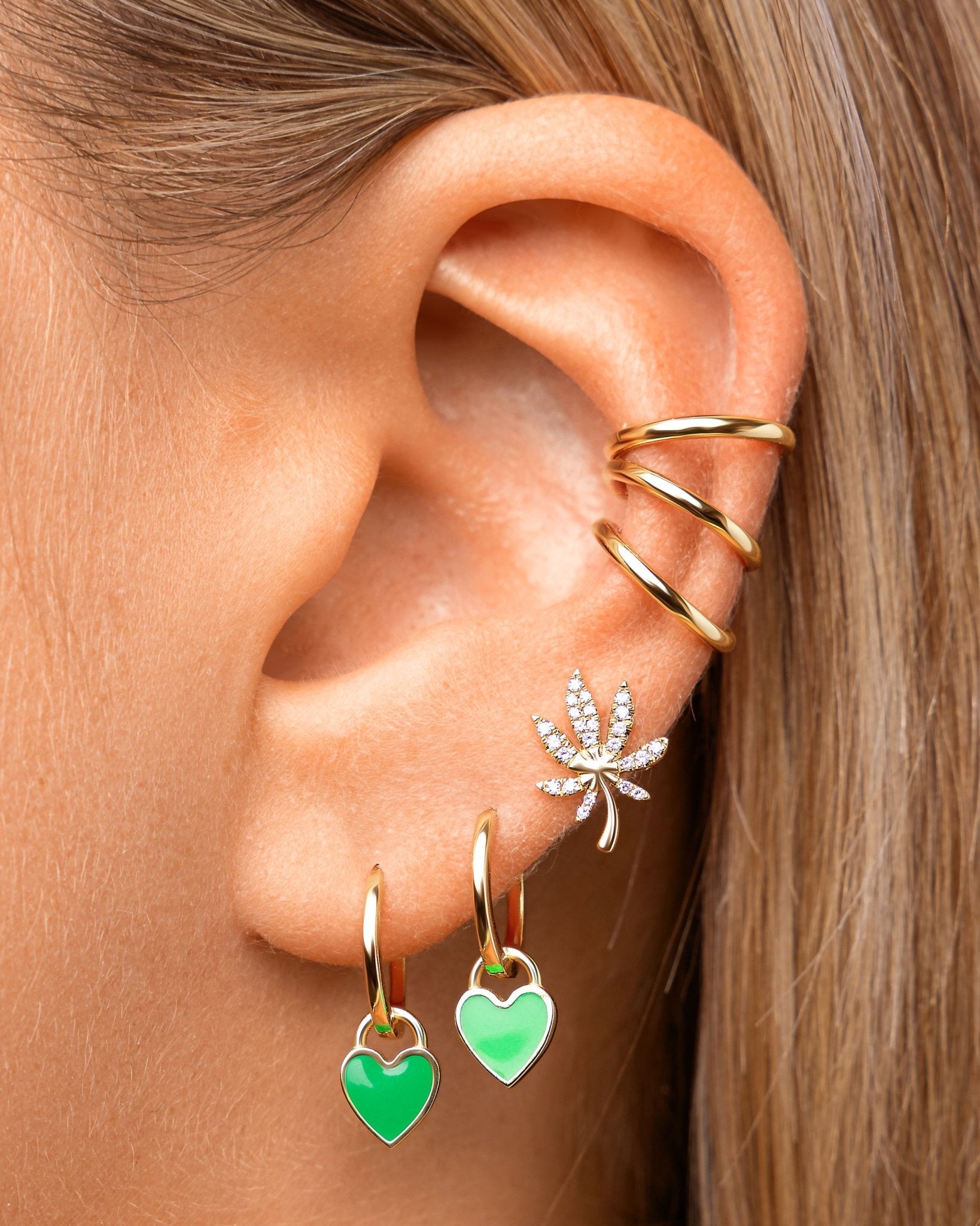 Slim Solid Gold Ear Cuff - Sparkle Society