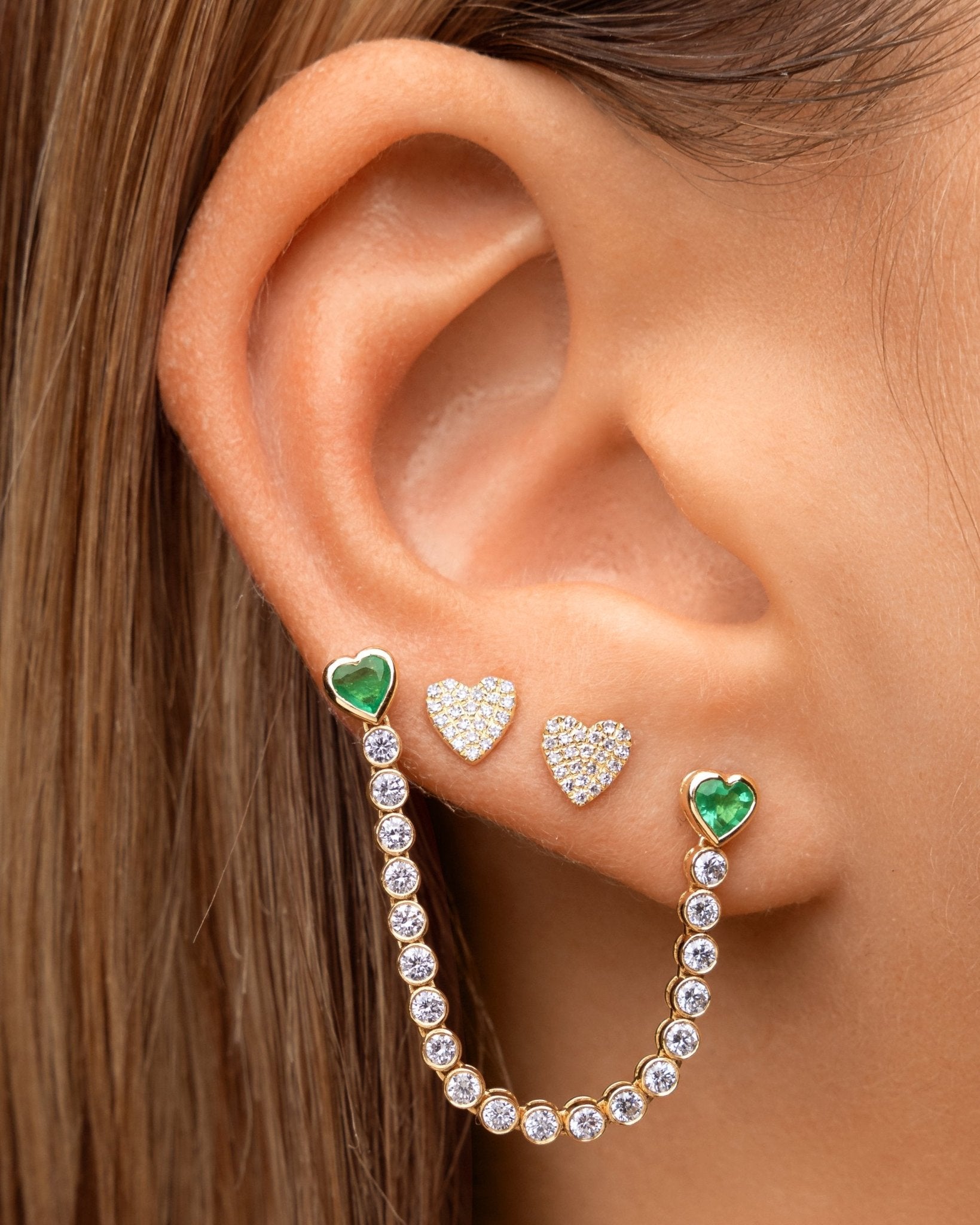 Small Diamond Heart Studs - Sparkle Society