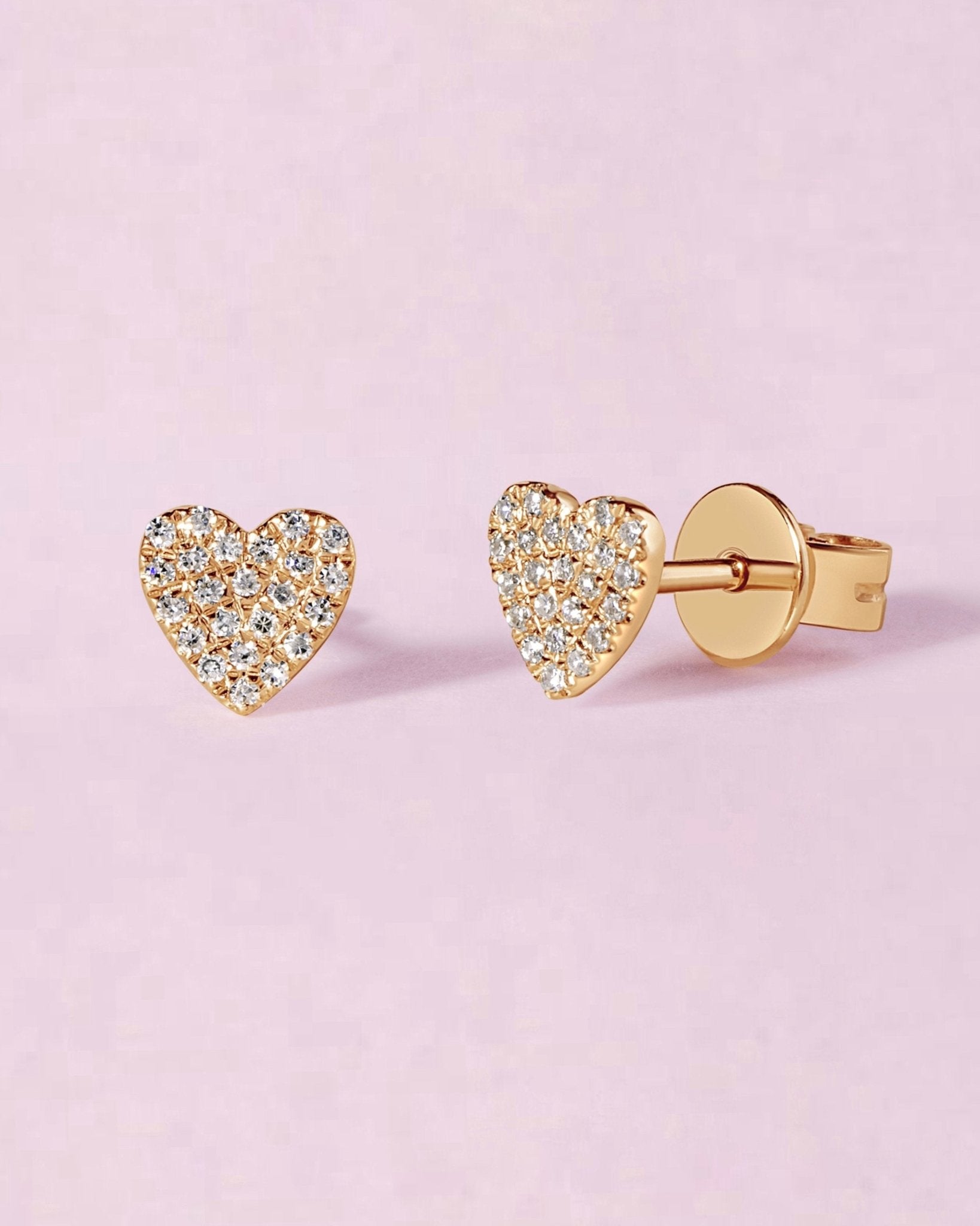 Small Diamond Heart Studs - Sparkle Society