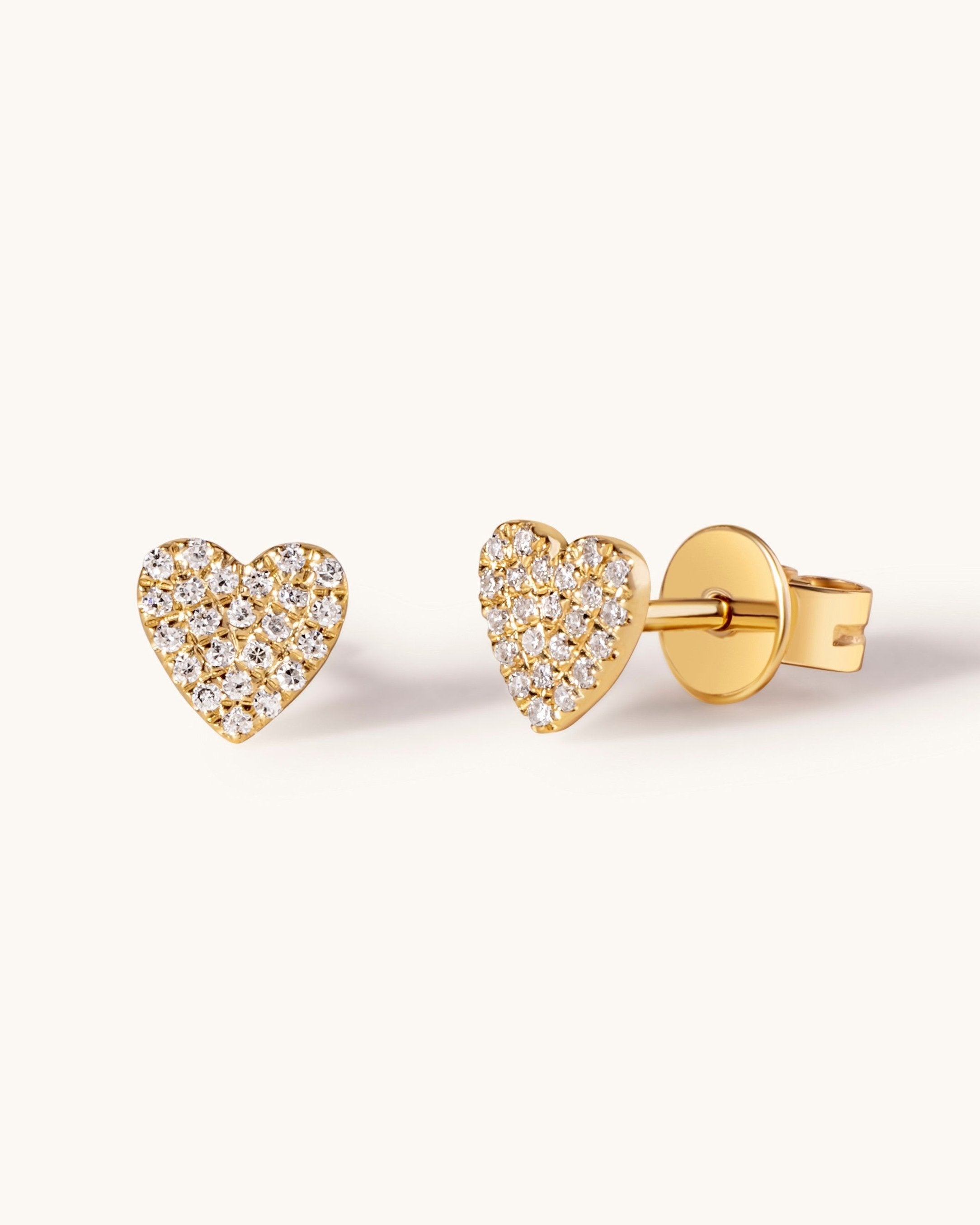 Small Diamond Heart Studs - Sparkle Society